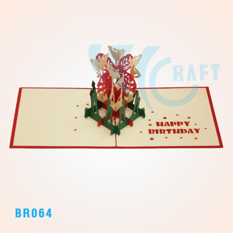 Birthday Flower Bouquet Pop Up Card