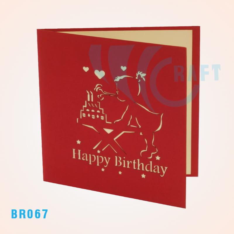 Birthday Girl Blowing Candles Pop Up Card