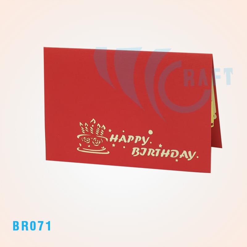 3 Colors Birthday Cake Pop Up Card