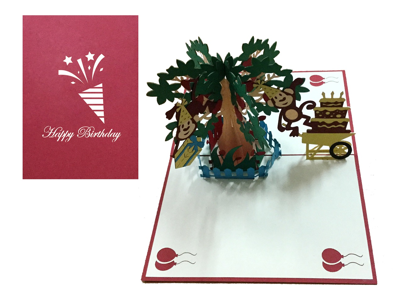 Birthday Monkey Pop Up Card