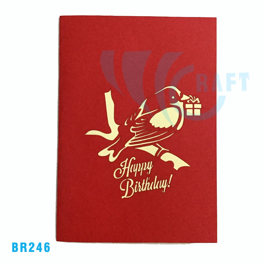 Birthday Bulbul Bird Pop Up Card