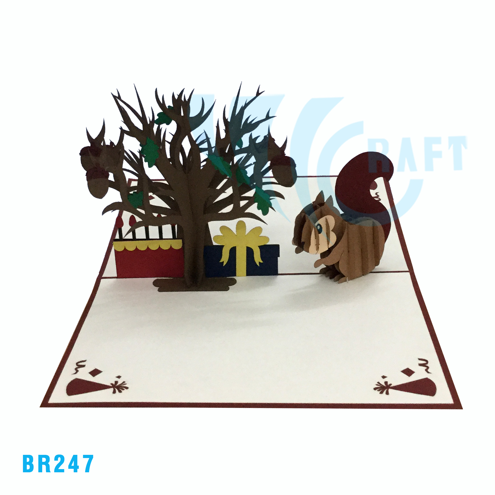 Birthday Squirrel Pop Up Card
