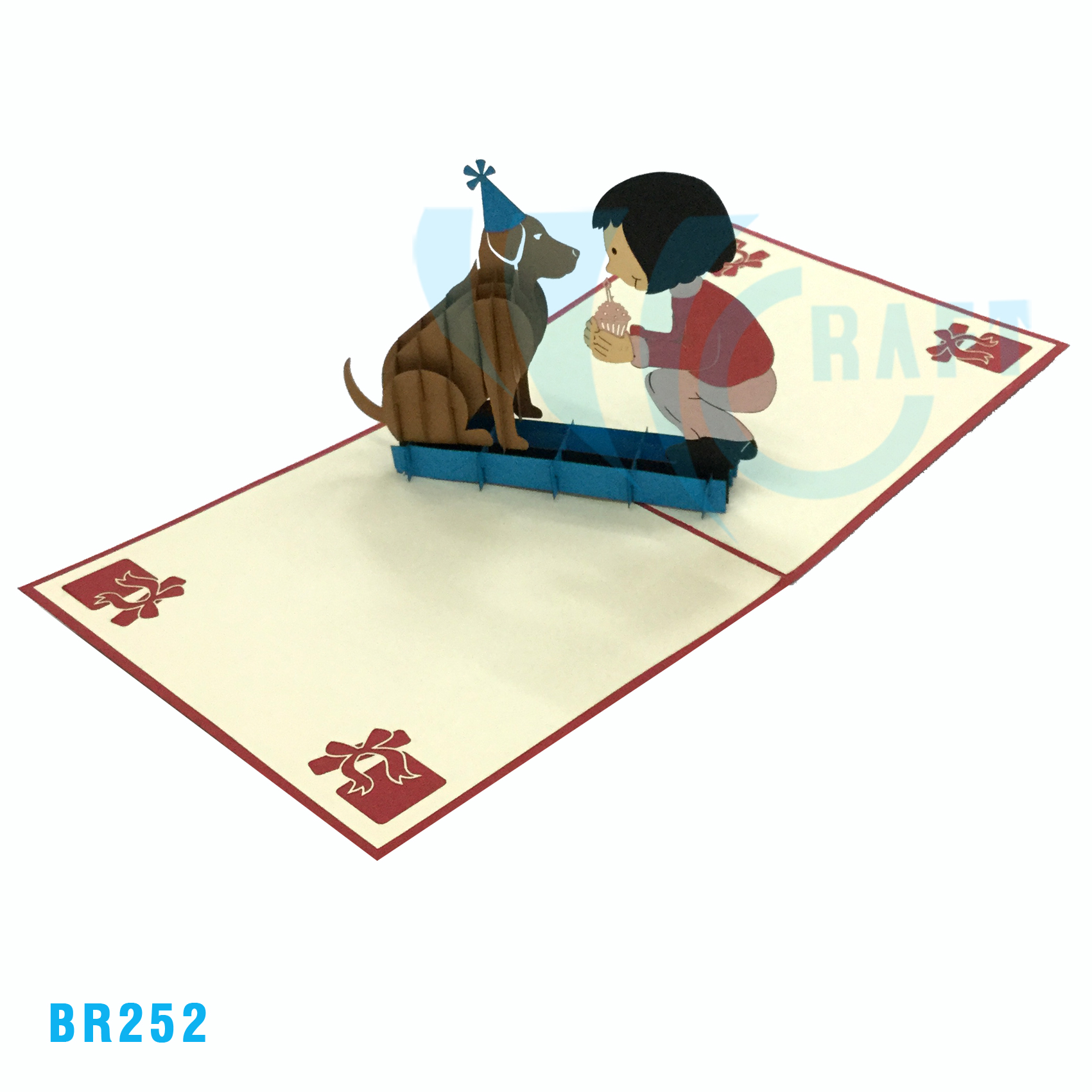 Baby Girl and Puppy Pop Up Card
