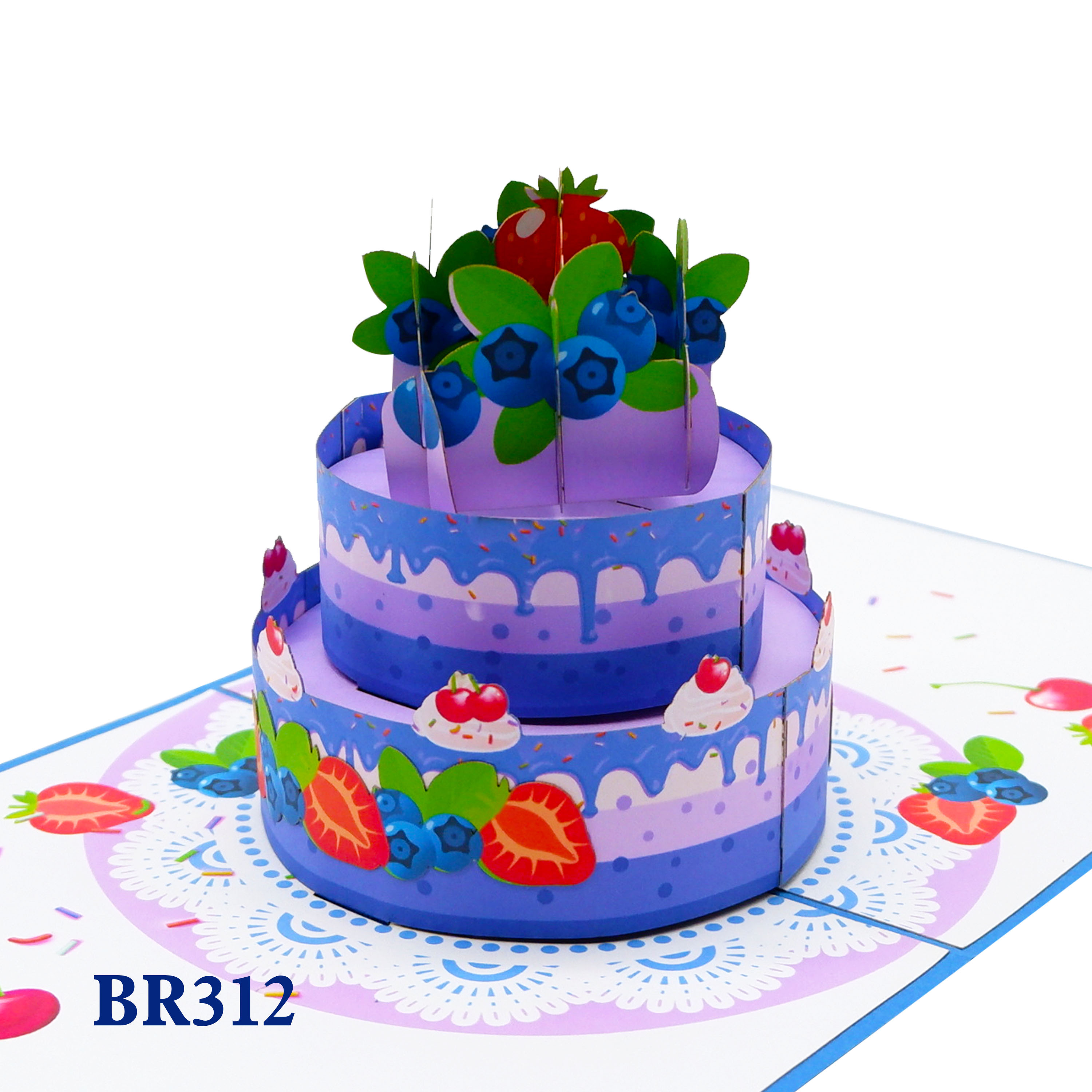 Birthday Fruits Cake Pop Up Card