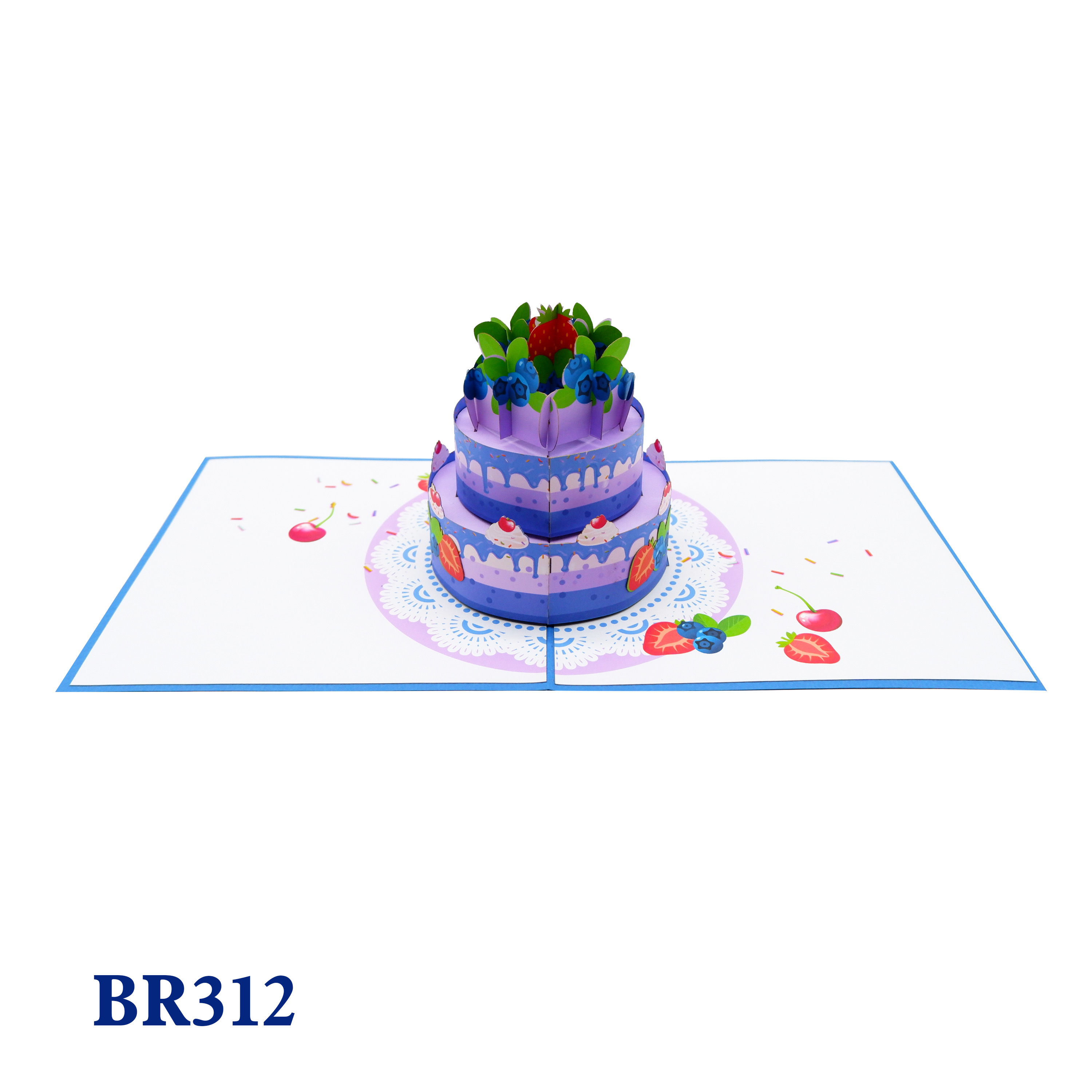 Birthday Fruits Cake Pop Up Card