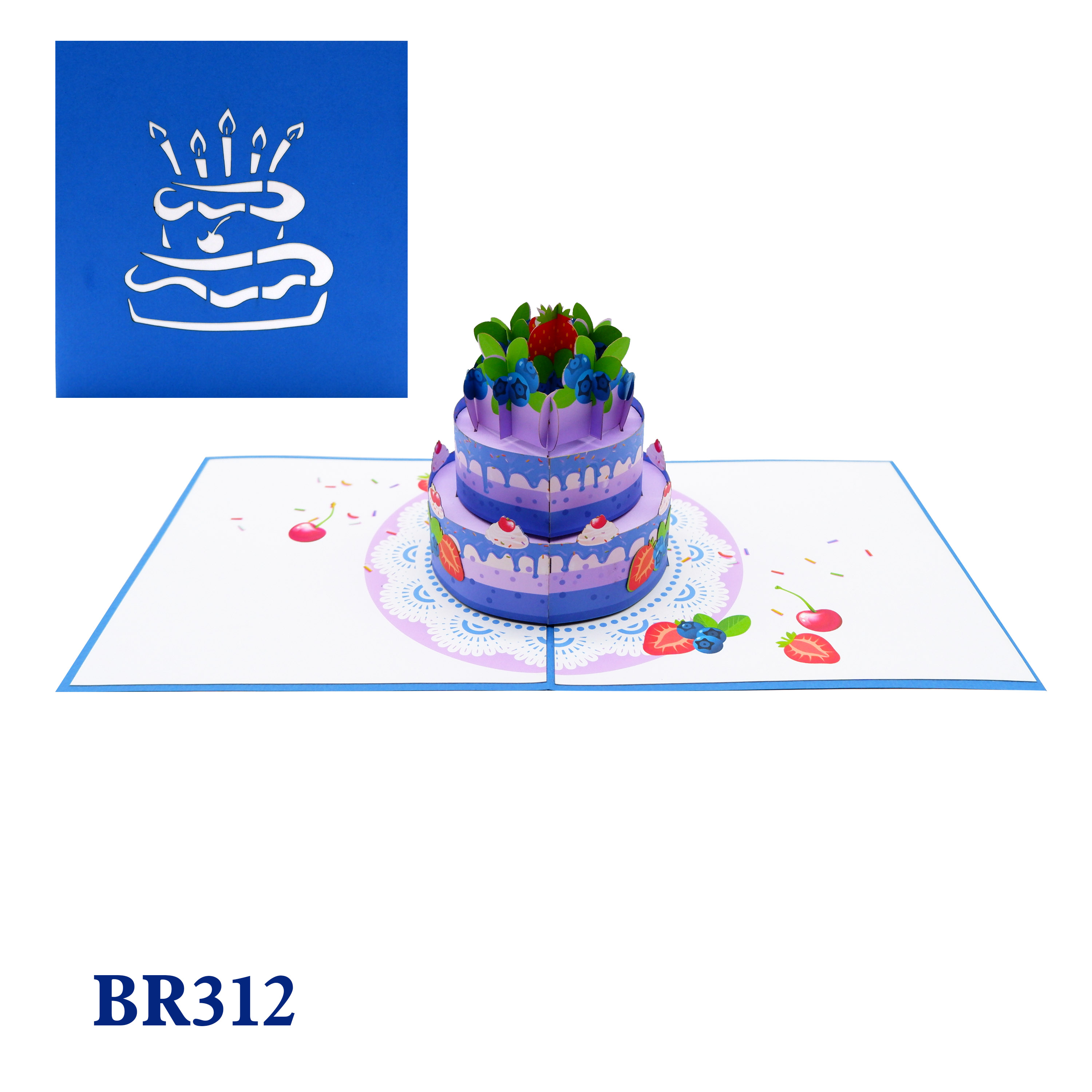 Birthday Fruits Cake Pop Up Card