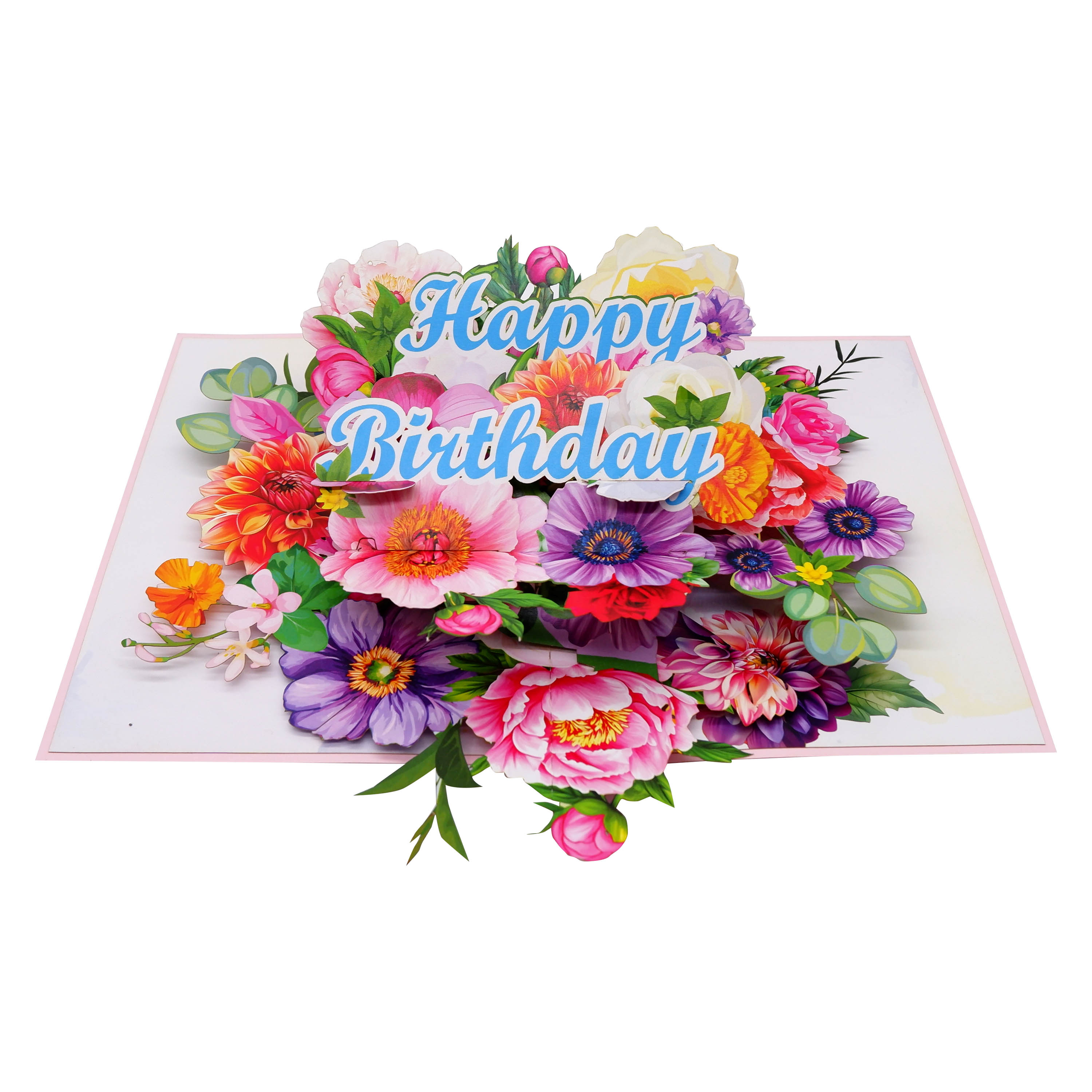 Floral Explosion Birthday – Pop-Up Card