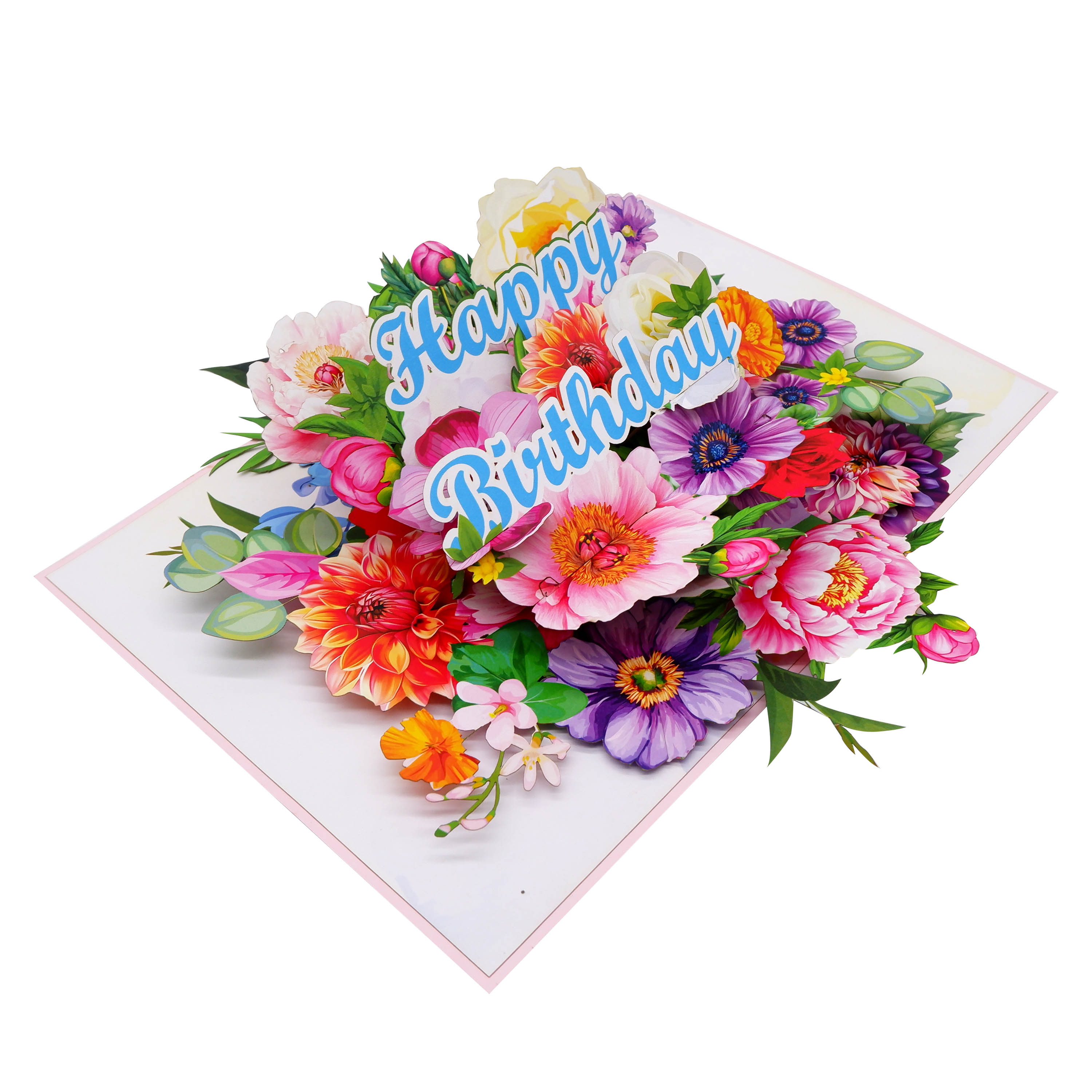 Floral Explosion Birthday – Pop-Up Card
