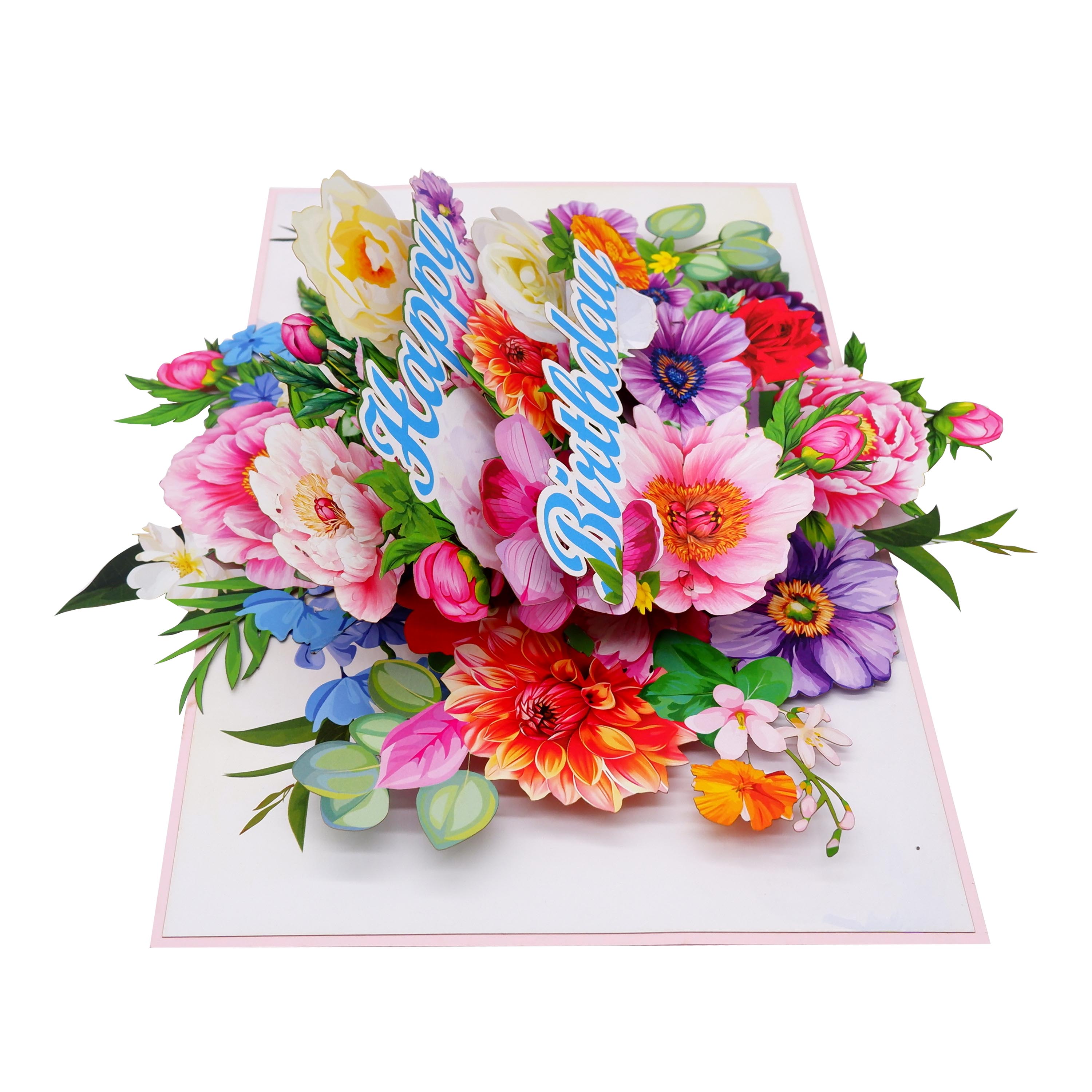 Floral Explosion Birthday – Pop-Up Card