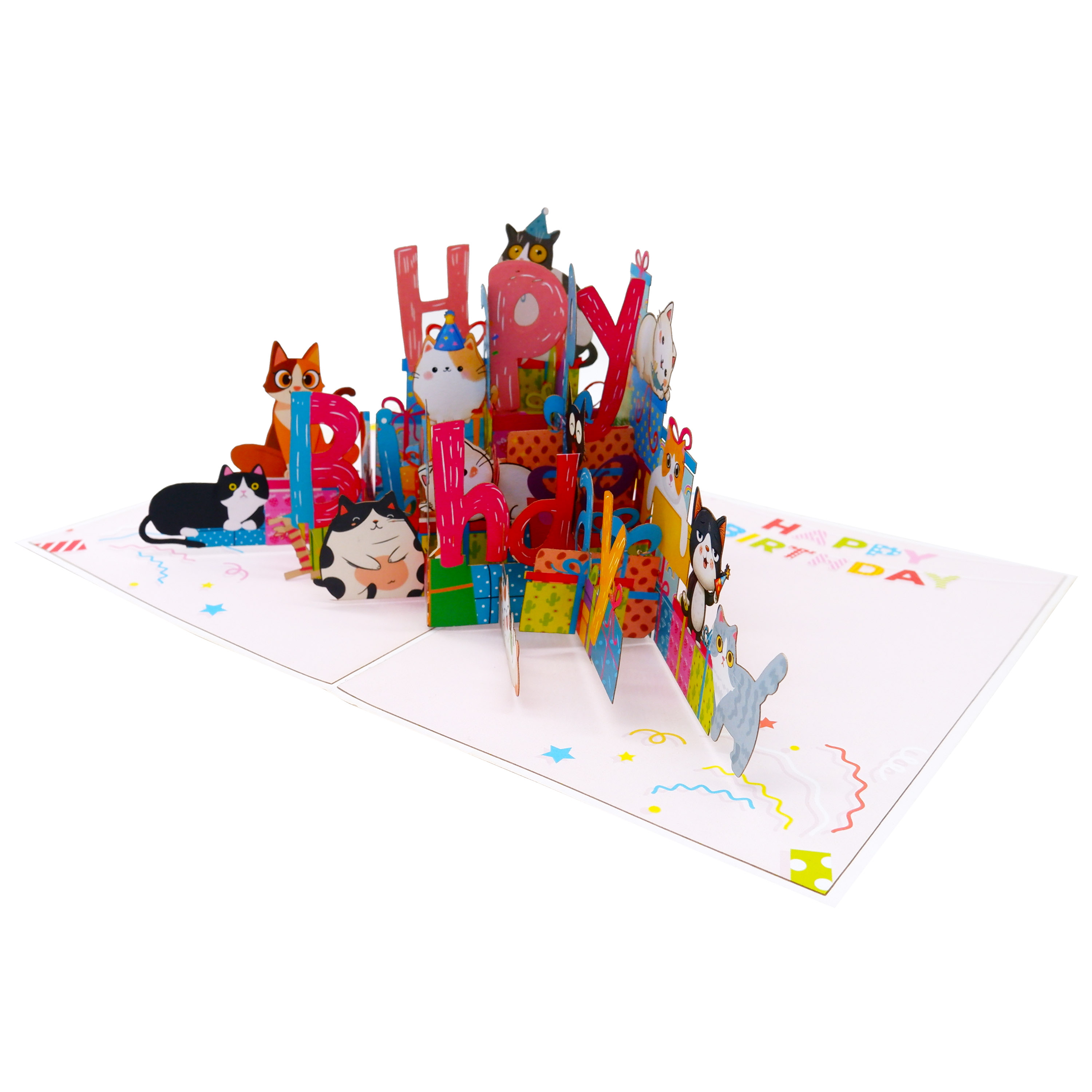 Happy Birthday Cat Pop-Up Card – A Joyful 3D Surprise