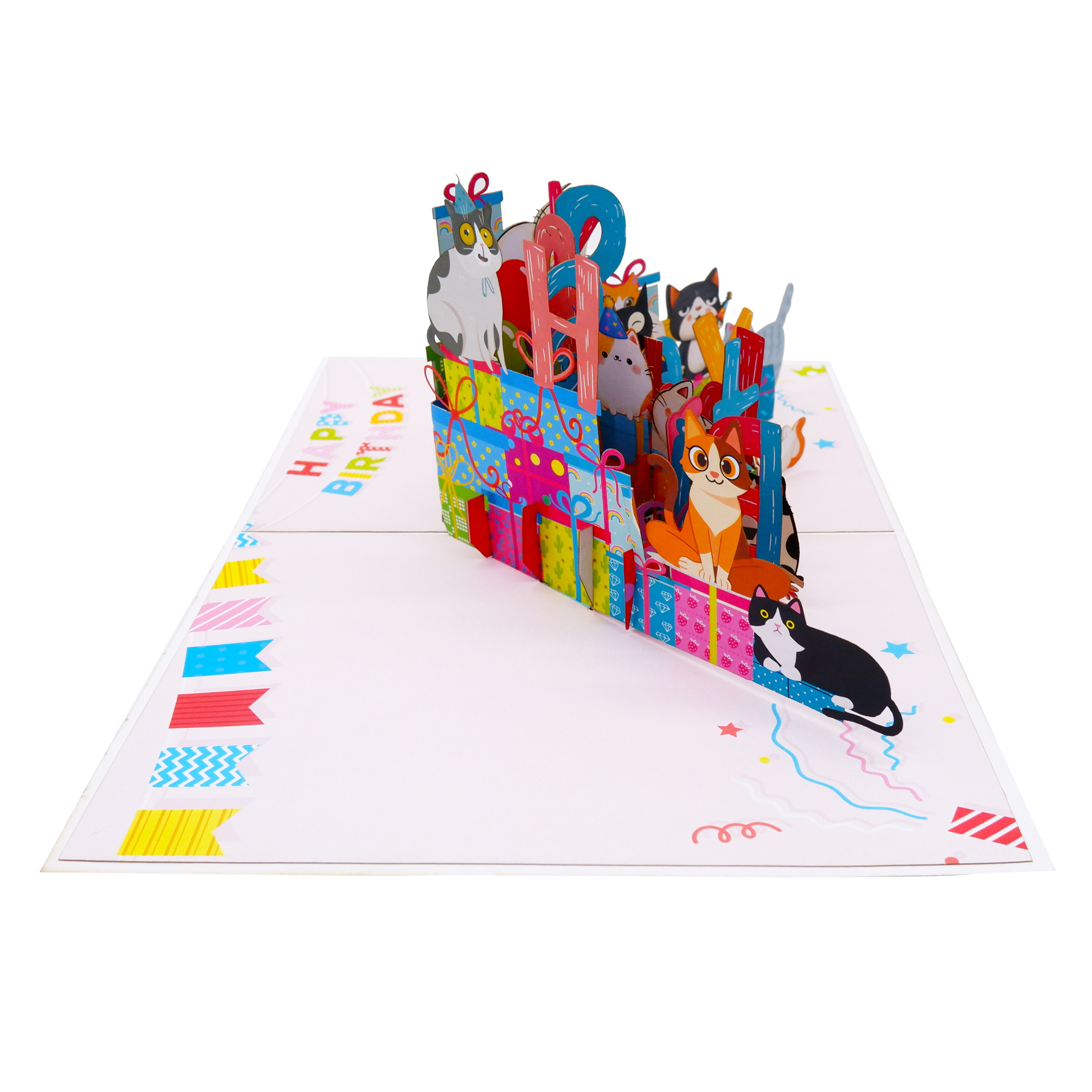 Happy Birthday Cat Pop-Up Card – A Joyful 3D Surprise