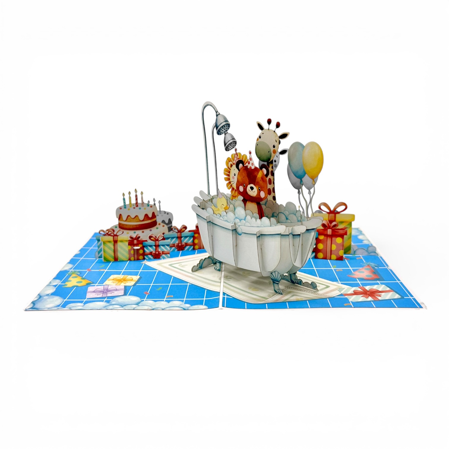 Birthday Bath Party Pop-Up Card