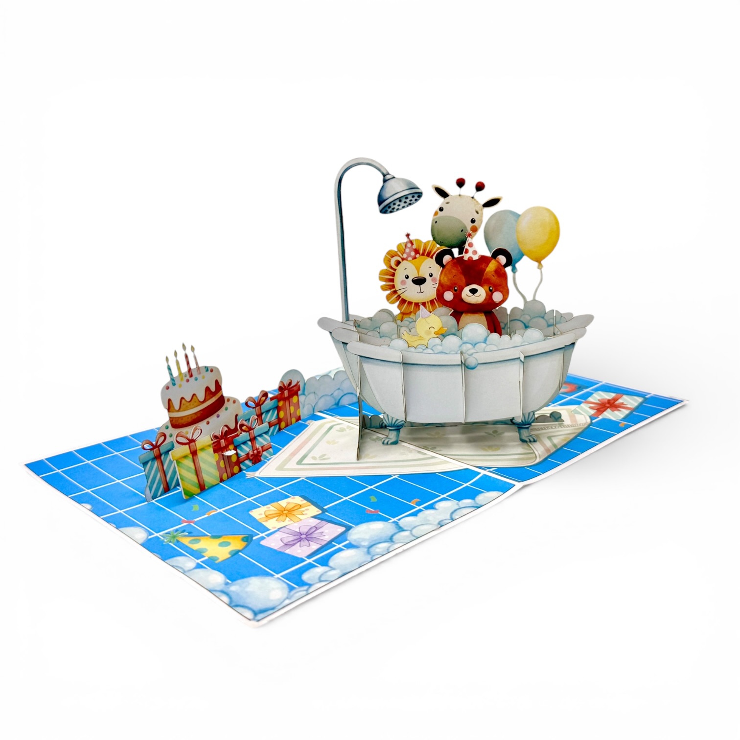 Birthday Bath Party Pop-Up Card