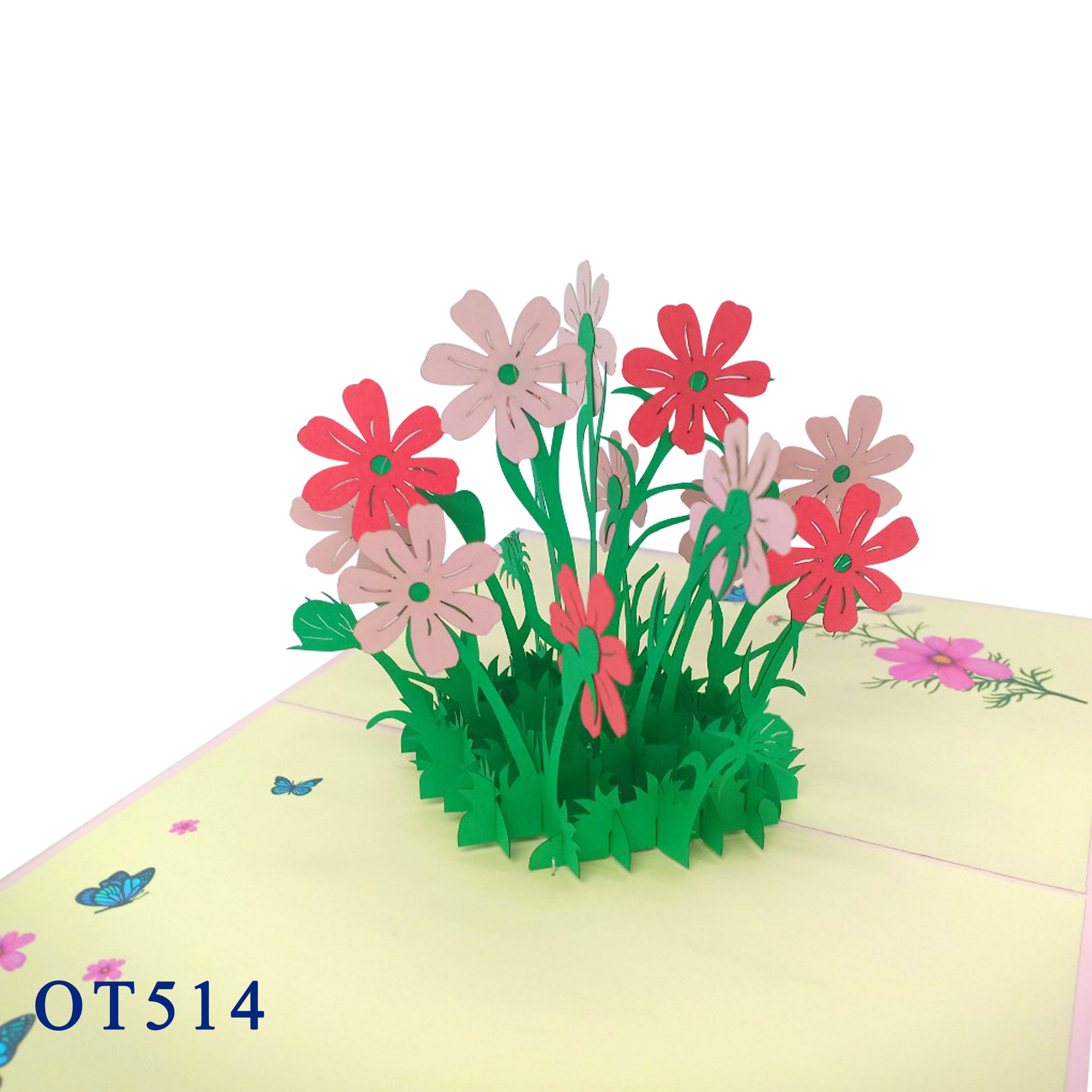 Colorful Flowers Bouquet Pop Up Card