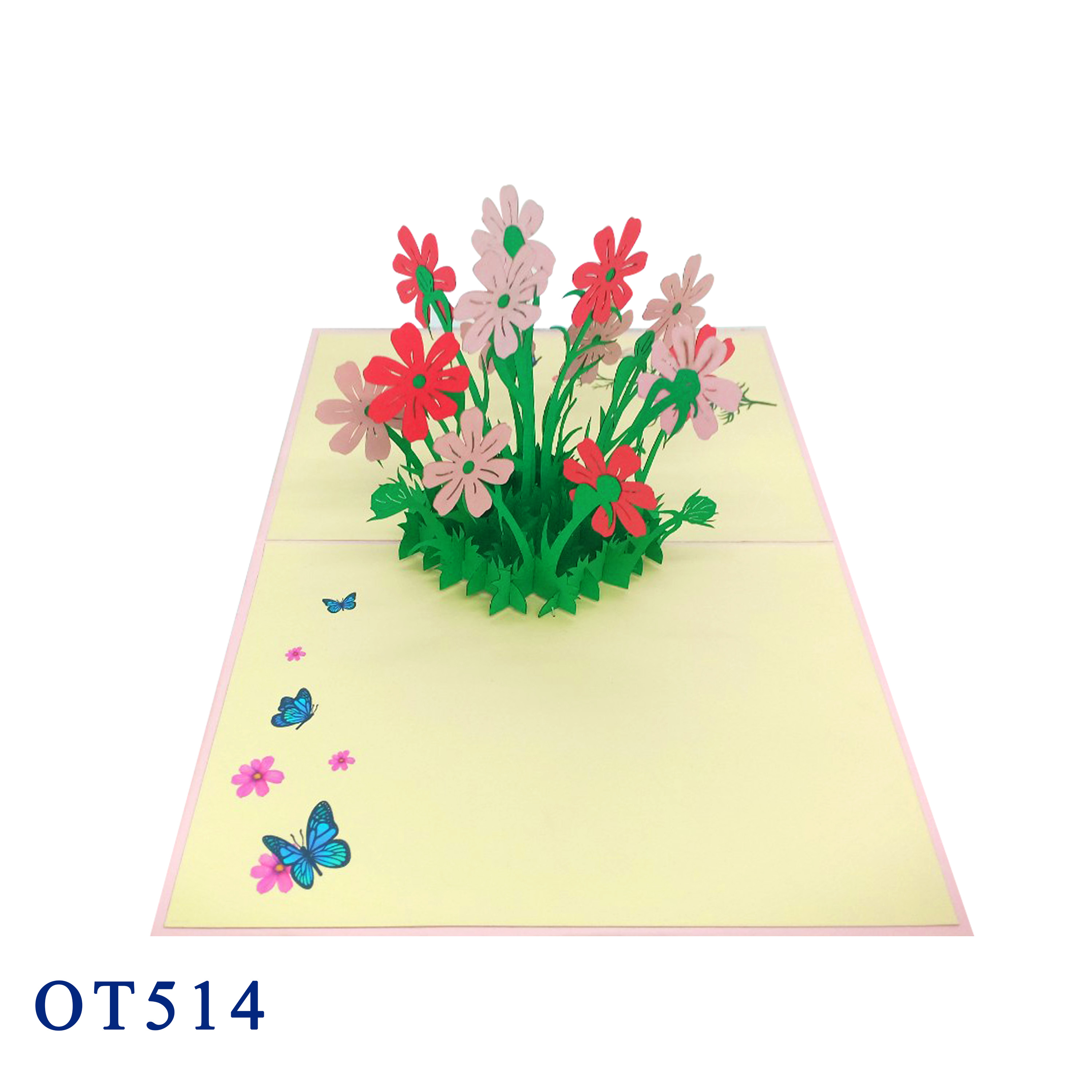 Colorful Flowers Bouquet Pop Up Card
