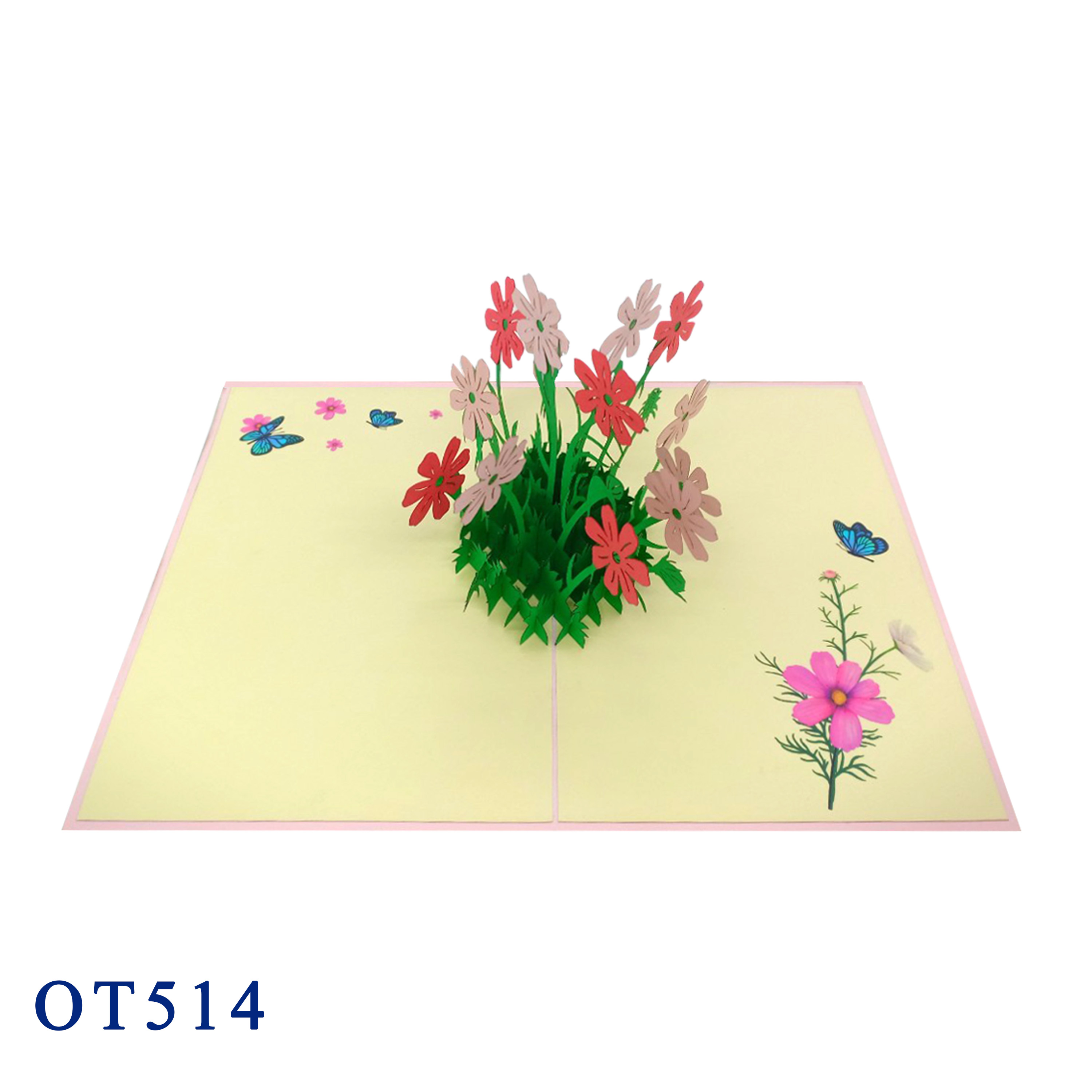 Colorful Flowers Bouquet Pop Up Card