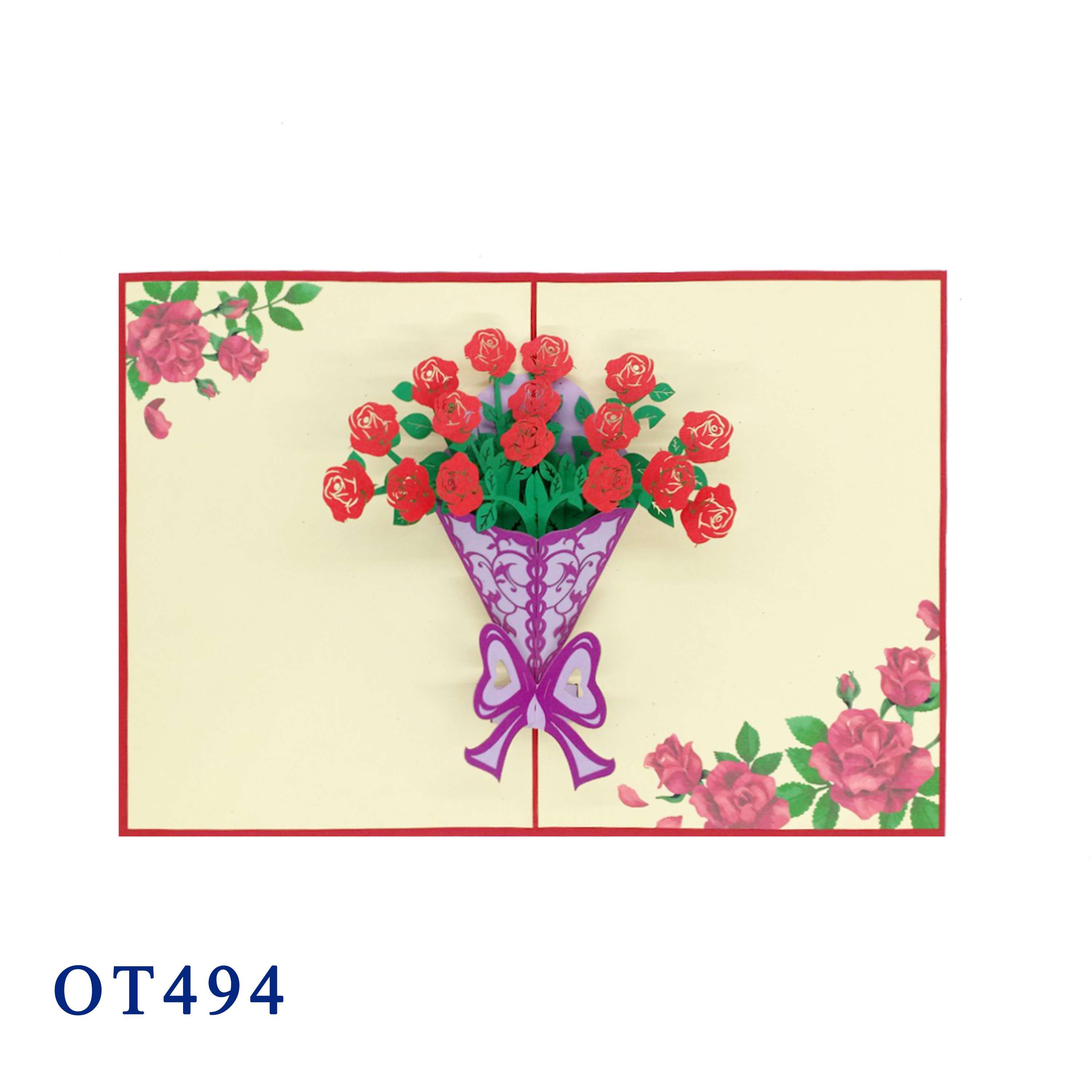 Rose Bouquet 3D Pop Up Card