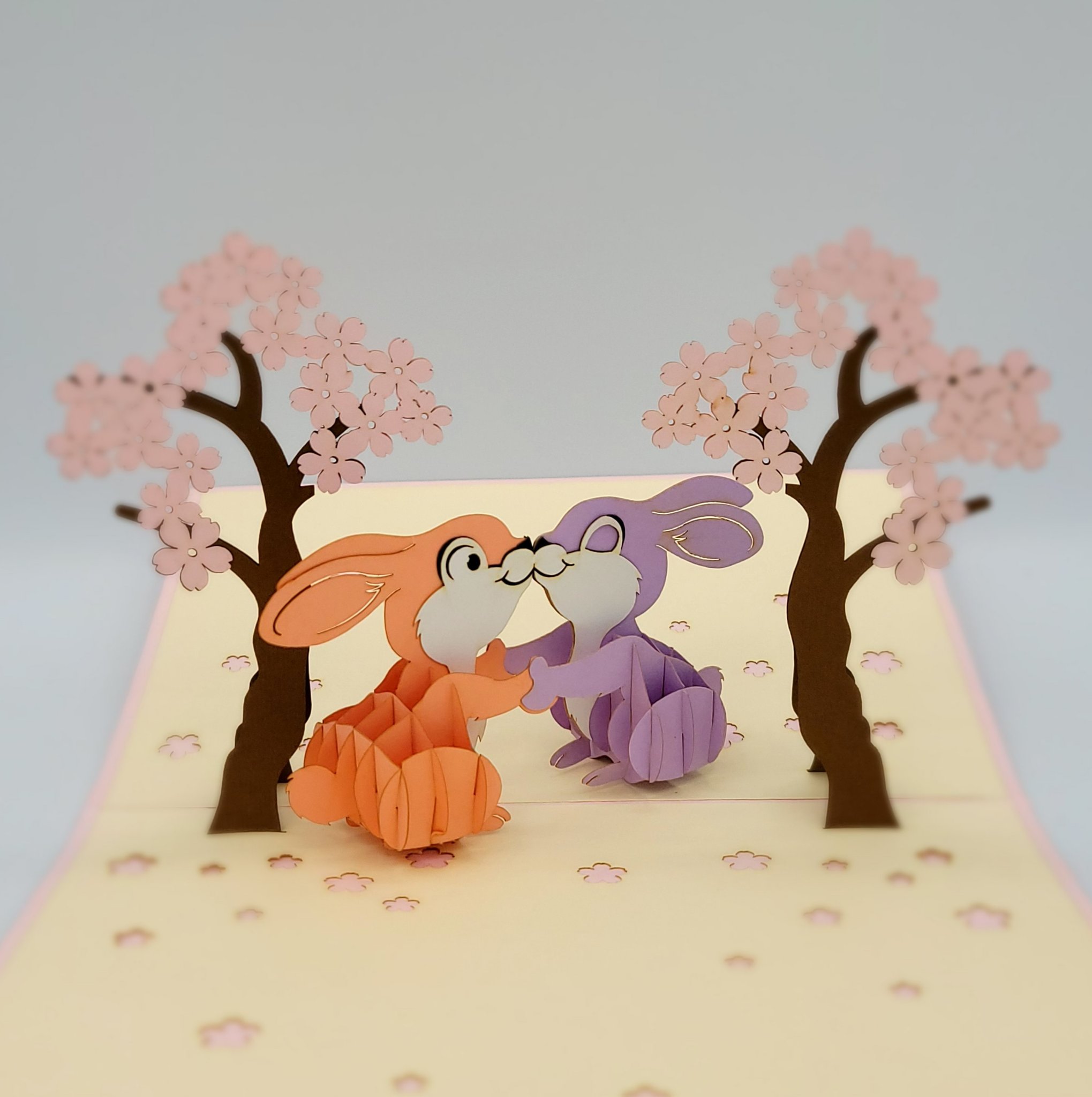 Rabbit Couple Pop Up Card