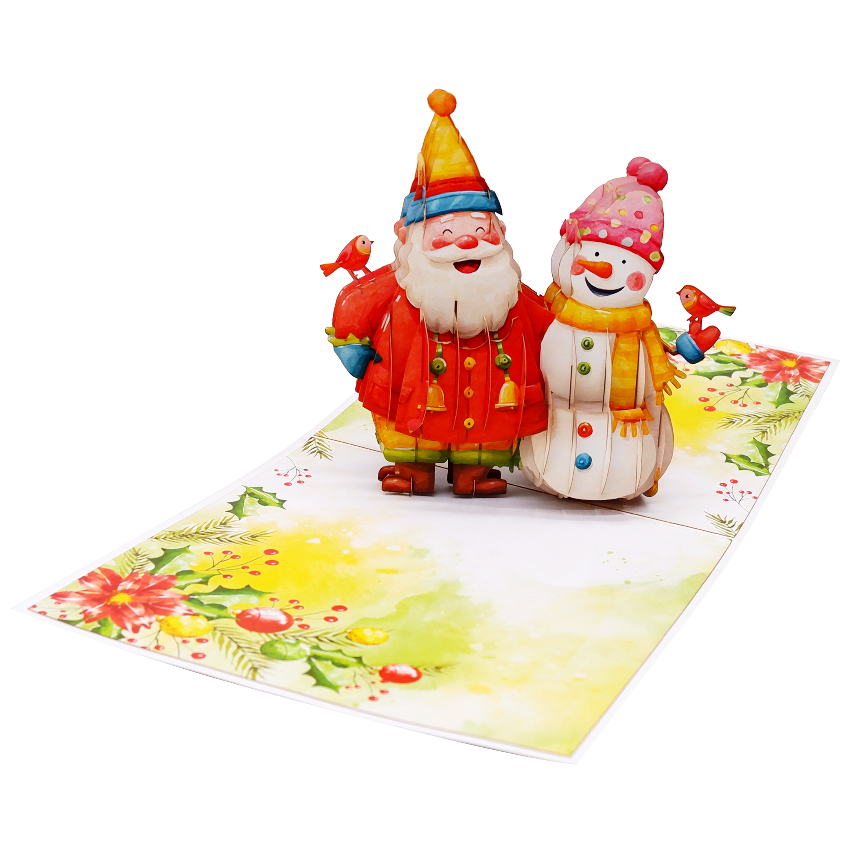 3D Santa and Snowman Pop-Up Card