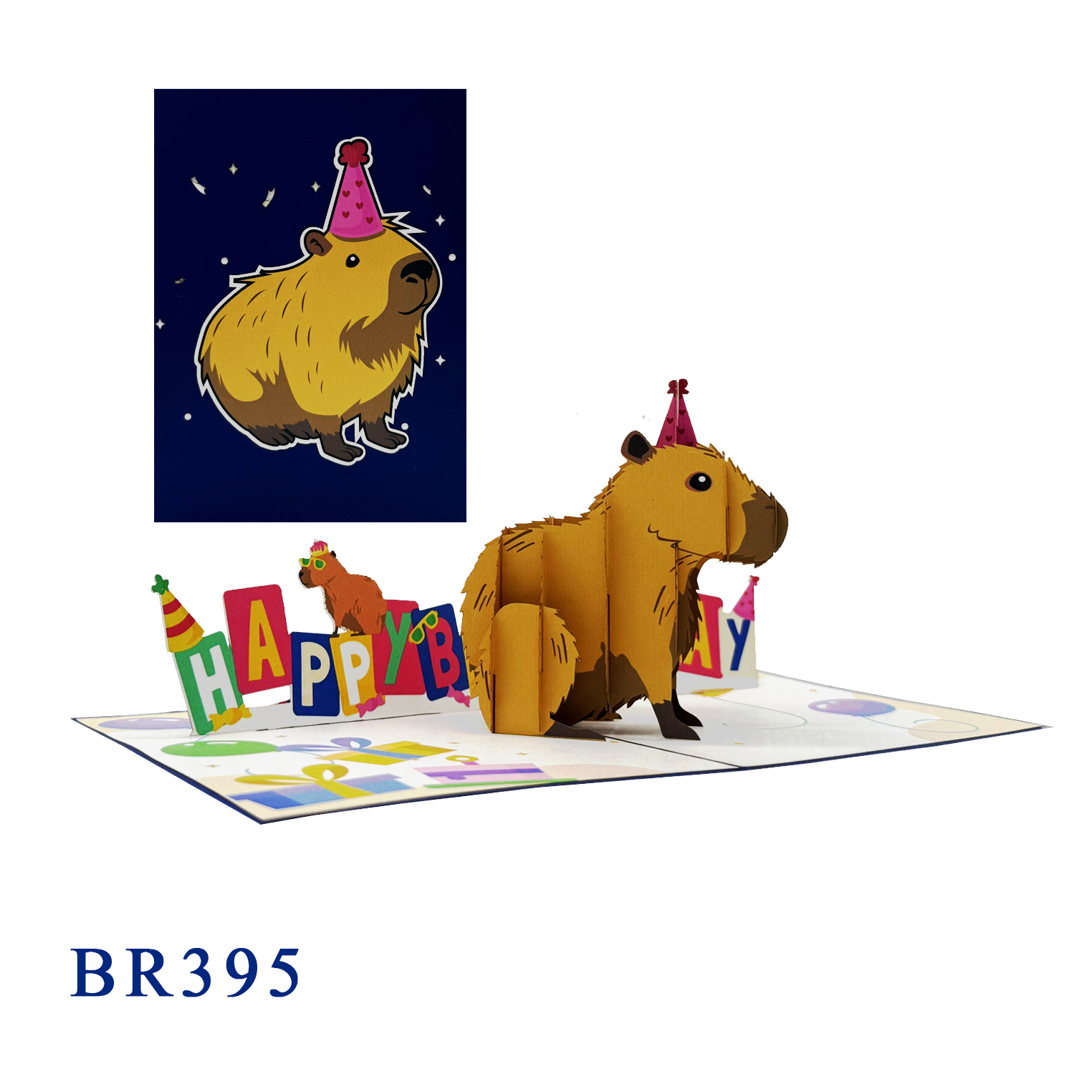 Capybara Birthday Pop Up Card