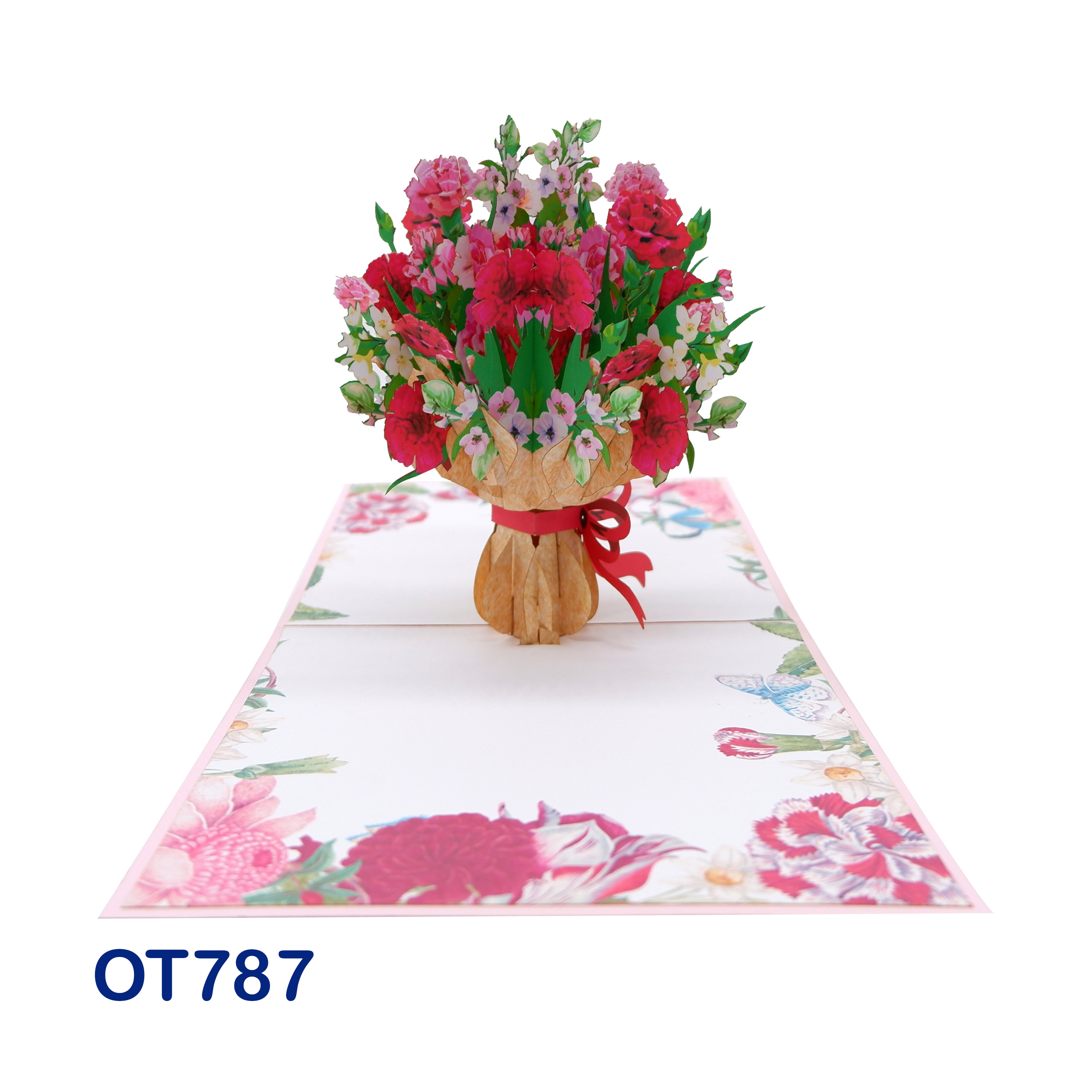 Carnation Bouquet Pop Up Card