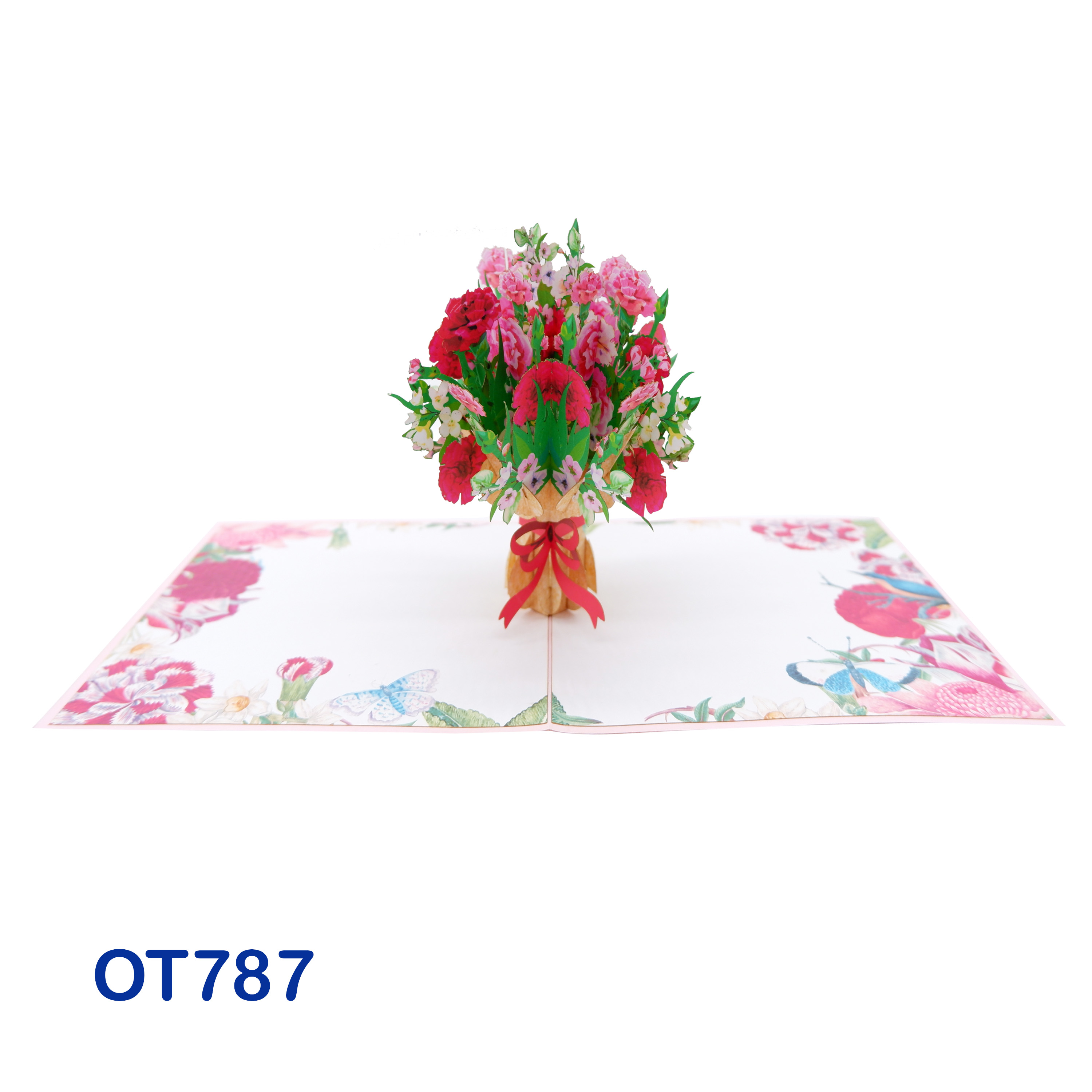 Carnation Bouquet Pop Up Card