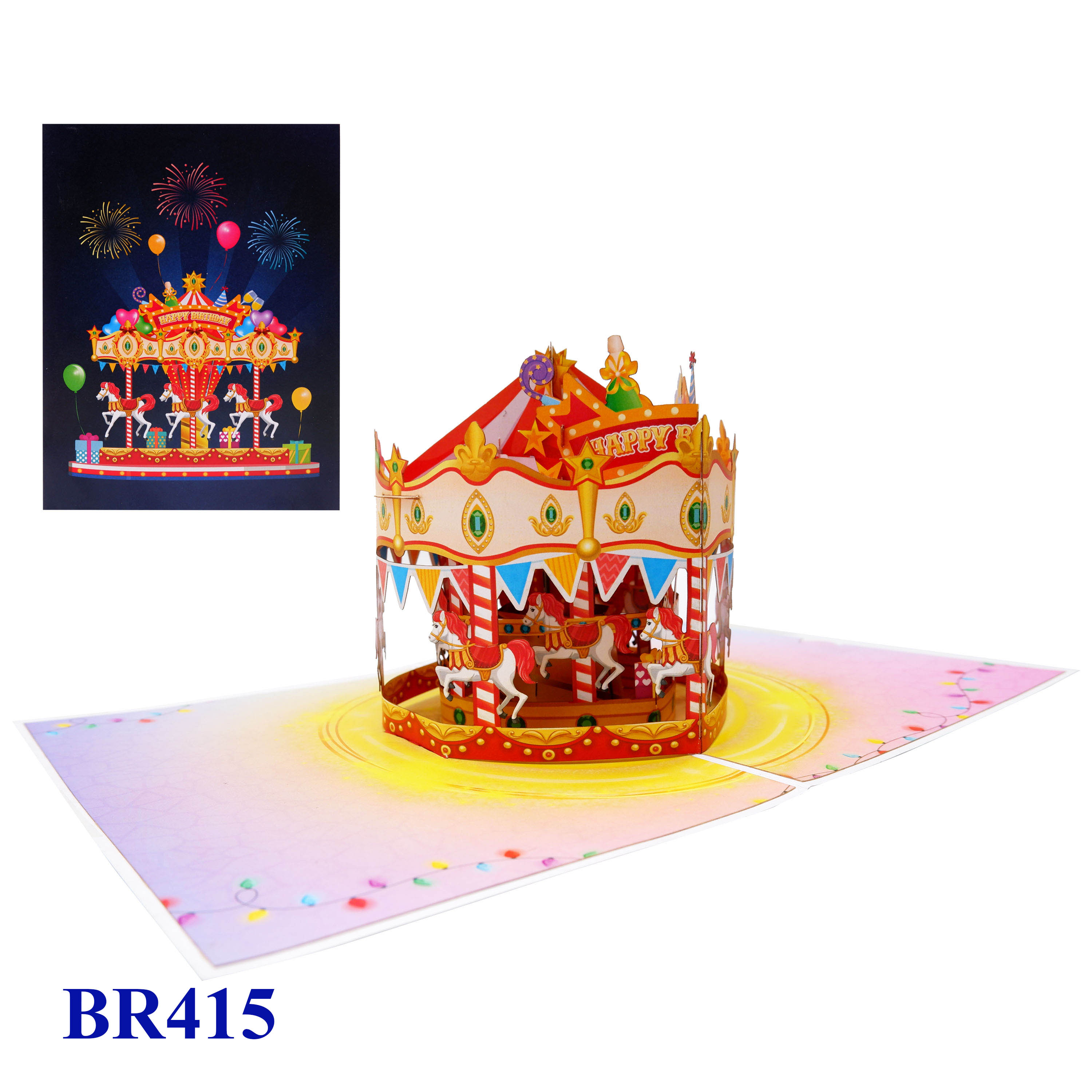 Carousel Birthday Pop-Up Card