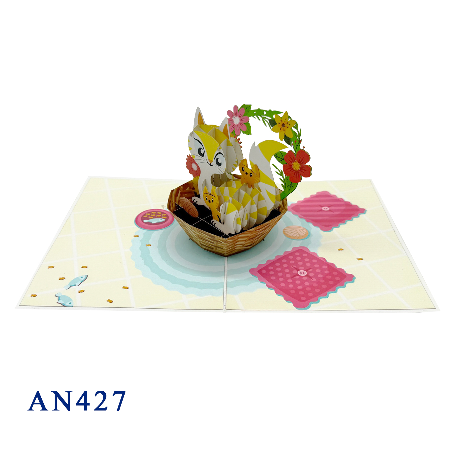 Cat Family Pop Up Card