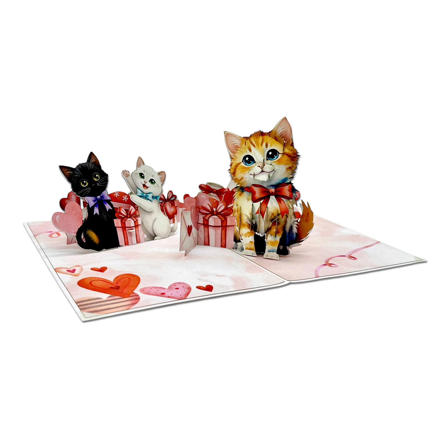 Cat Love Pop-up Card – Valentine 3D Greeting Card