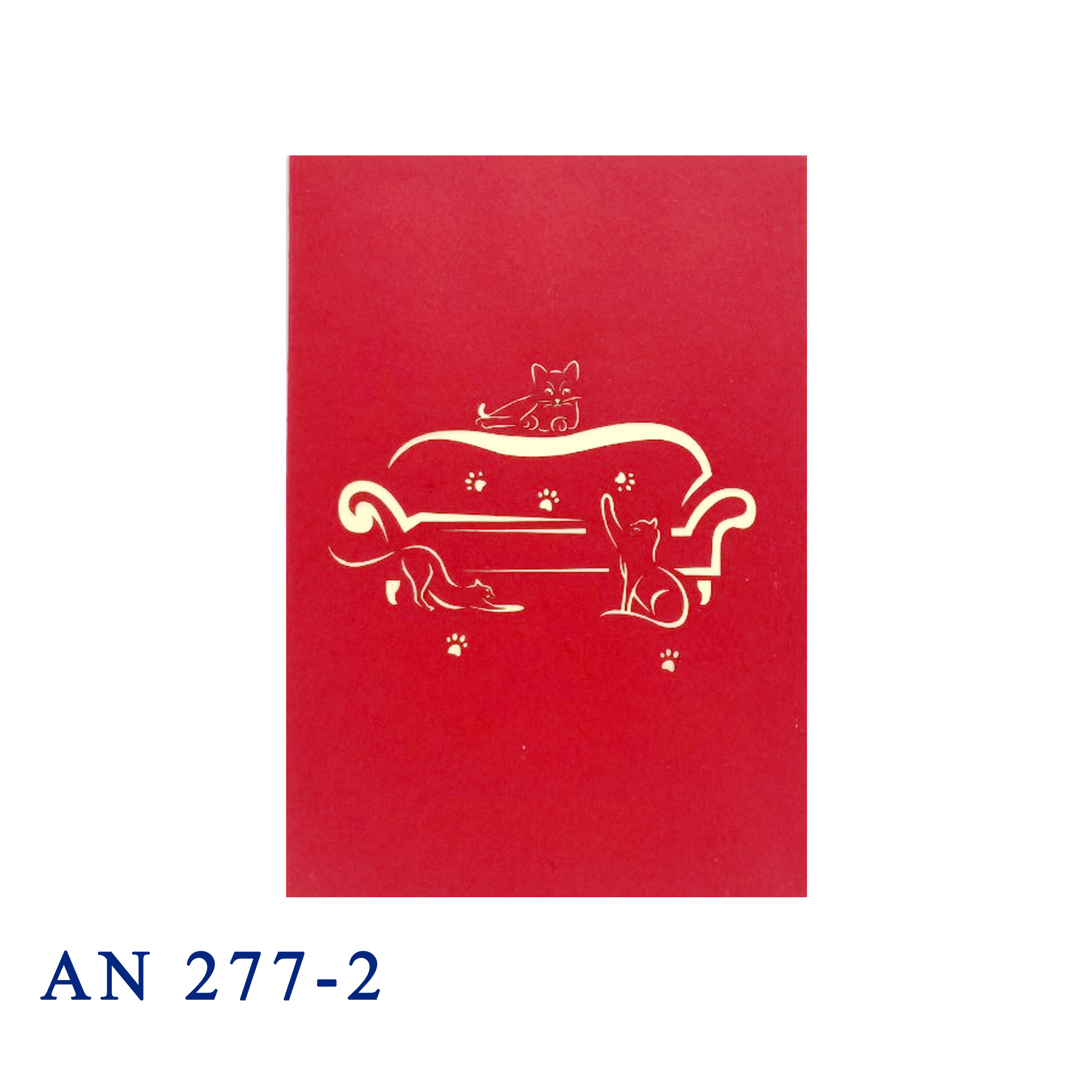 Cats On Sofa Pop Up Card