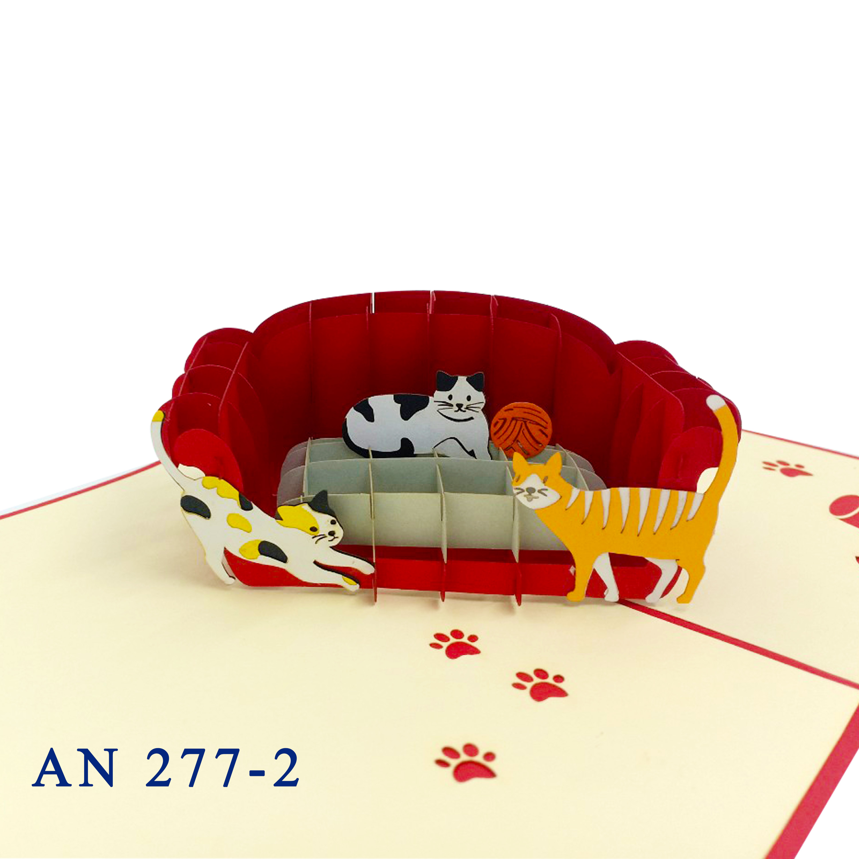 Cats On Sofa Pop Up Card