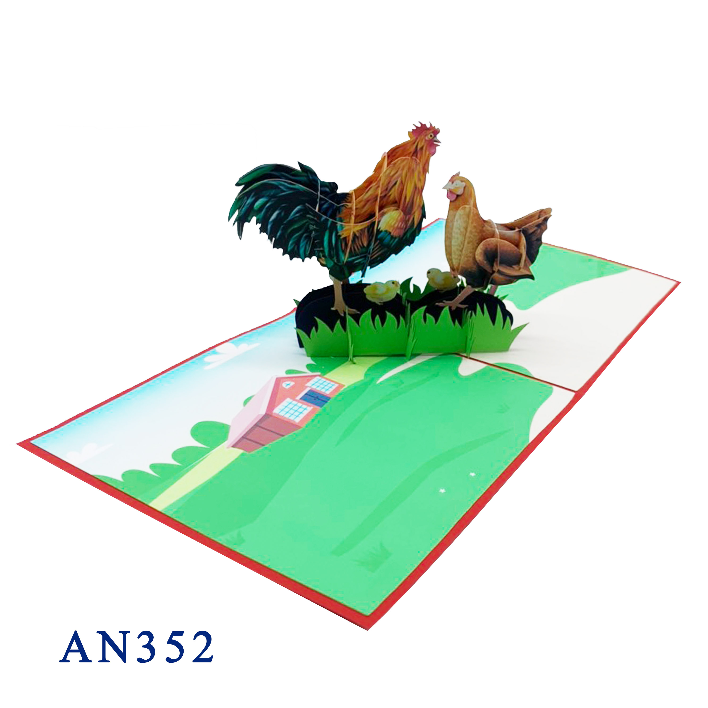 Chicken Family Pop Up Card