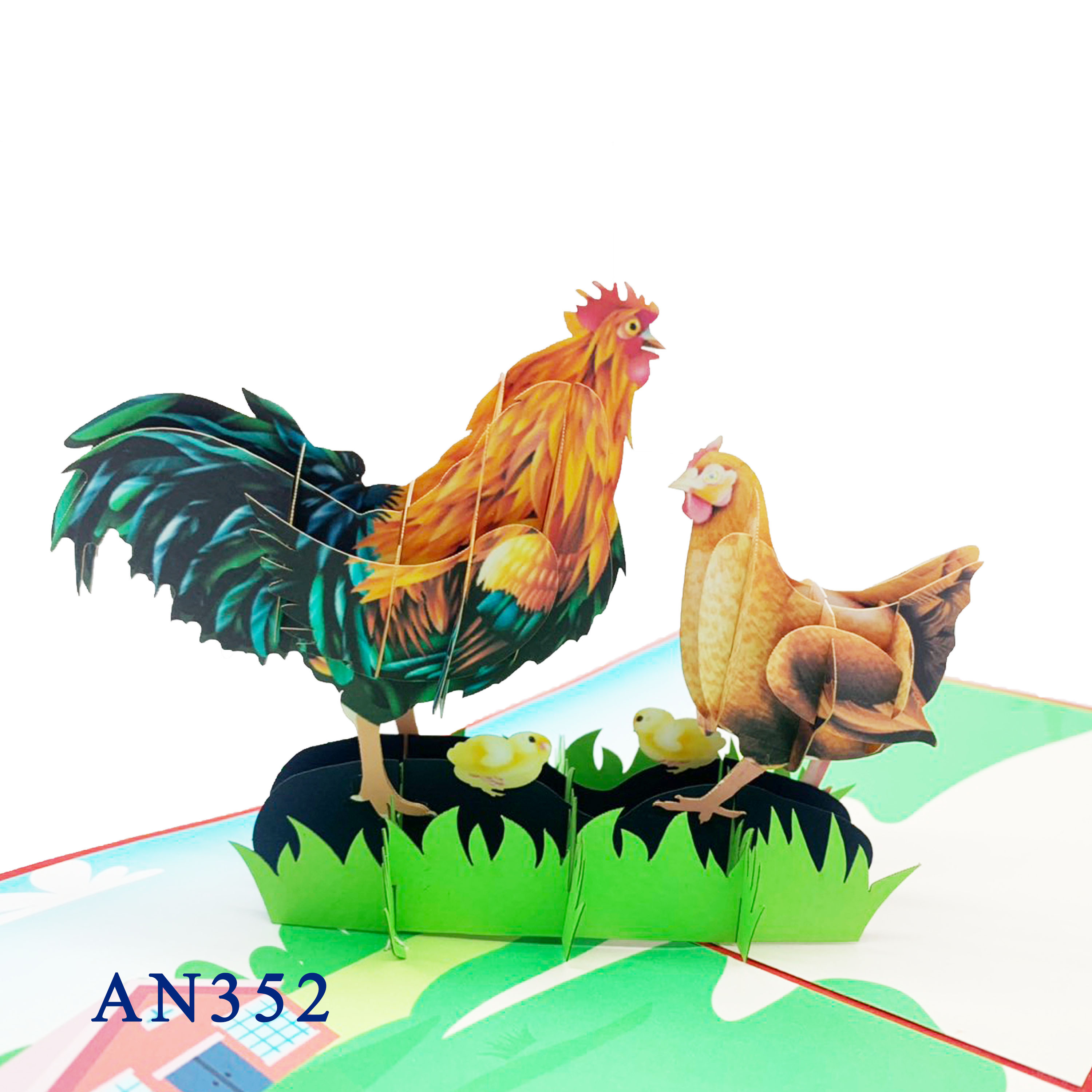 Chicken Family Pop Up Card