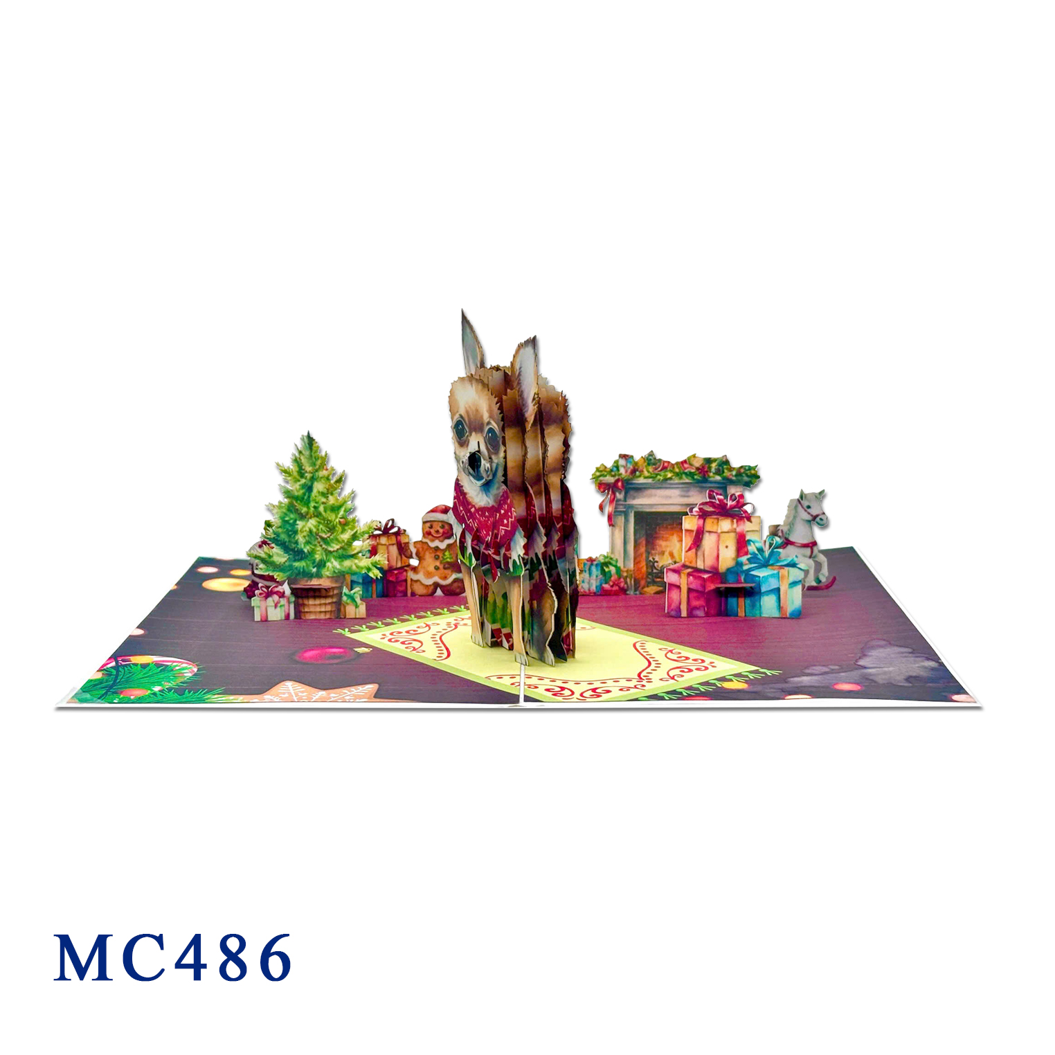 Chihuahua Christmas Pop-up Card