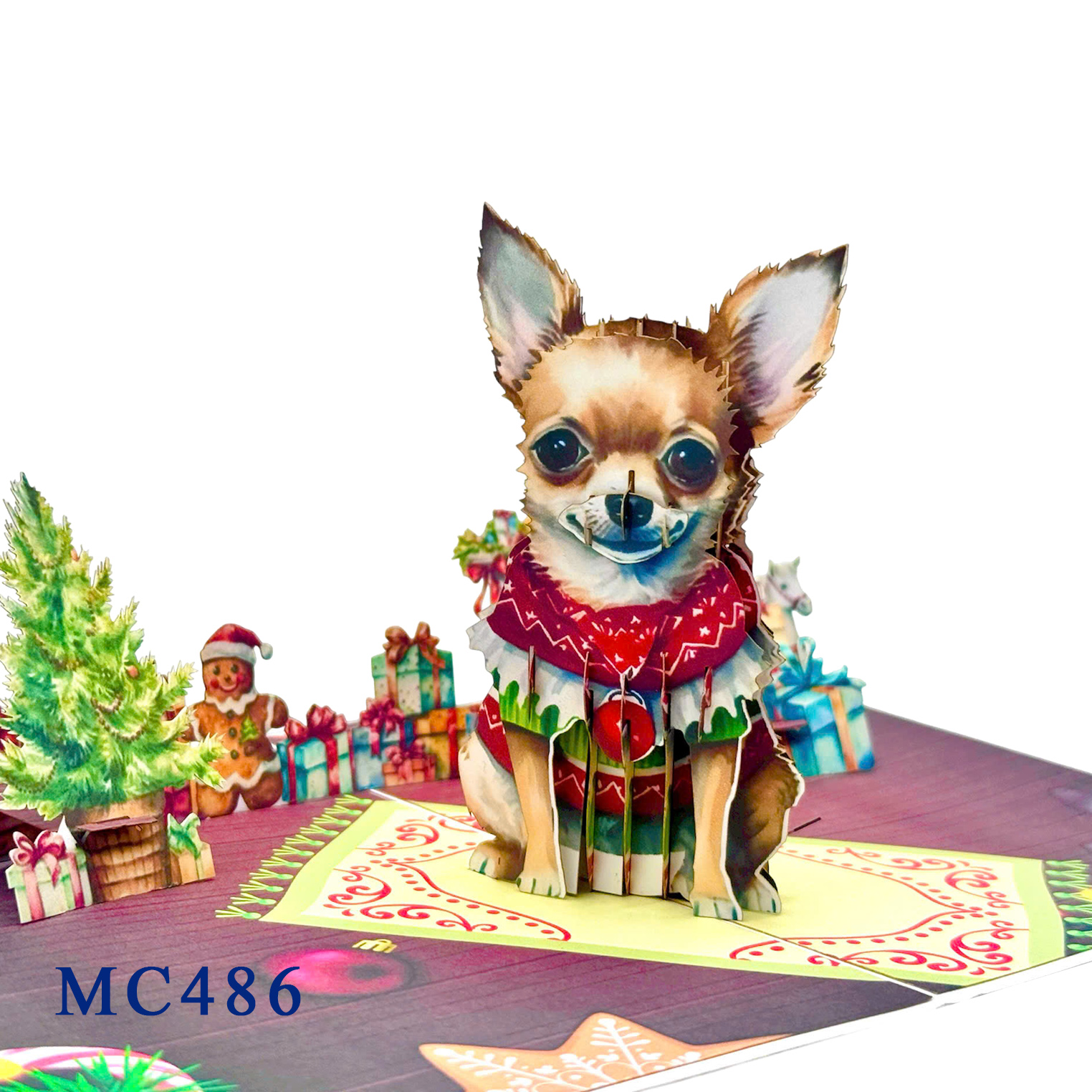 Chihuahua Christmas Pop-up Card
