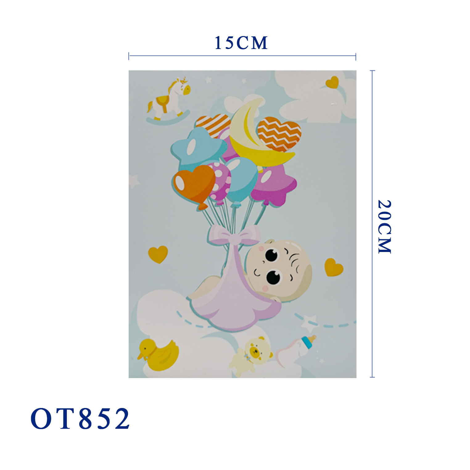 Christening Baby Balloon Pop Up Card