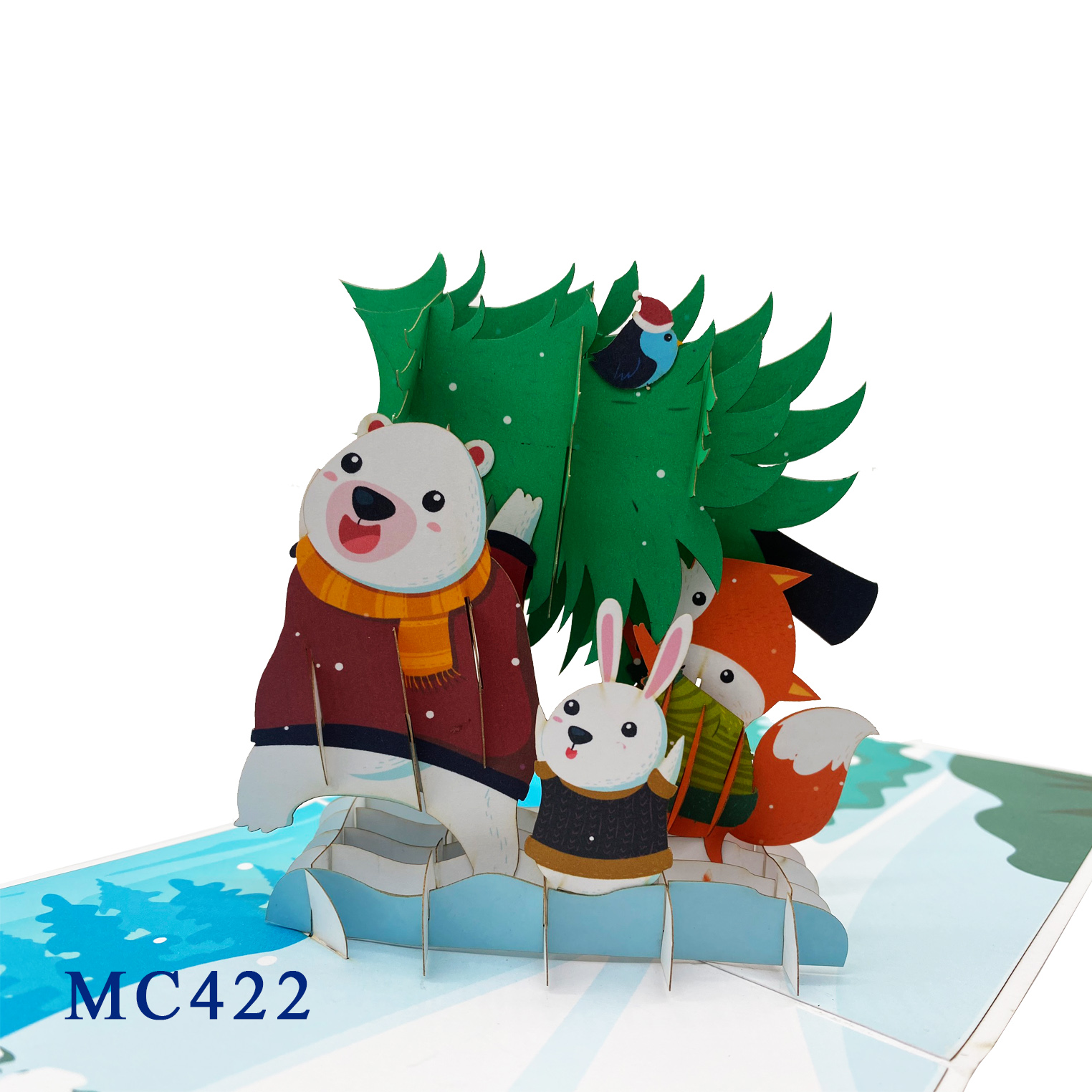 Christmas Animals Pop Up 3D Card