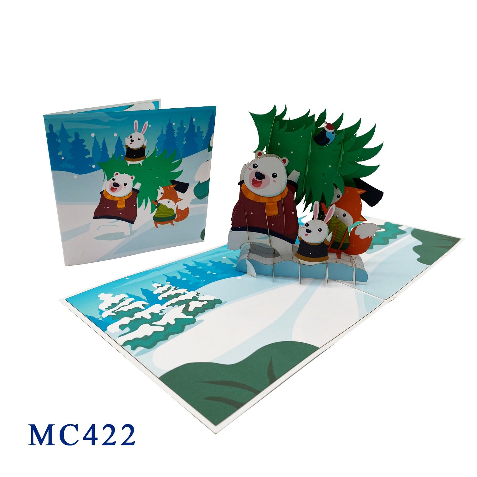 Christmas Animals Pop Up 3D Card