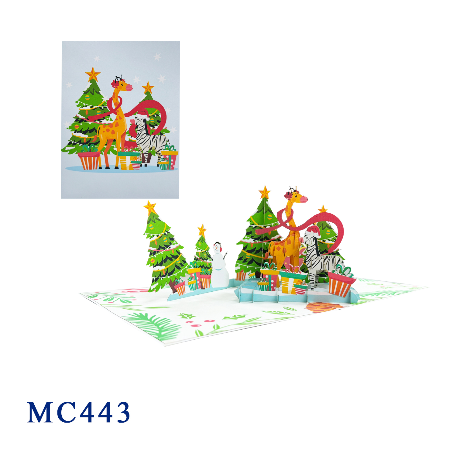 Animals Christmas Forest Pop Up Card