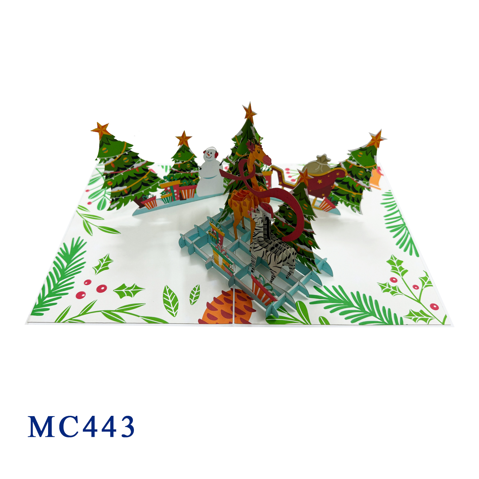 Animals Christmas Forest Pop Up Card