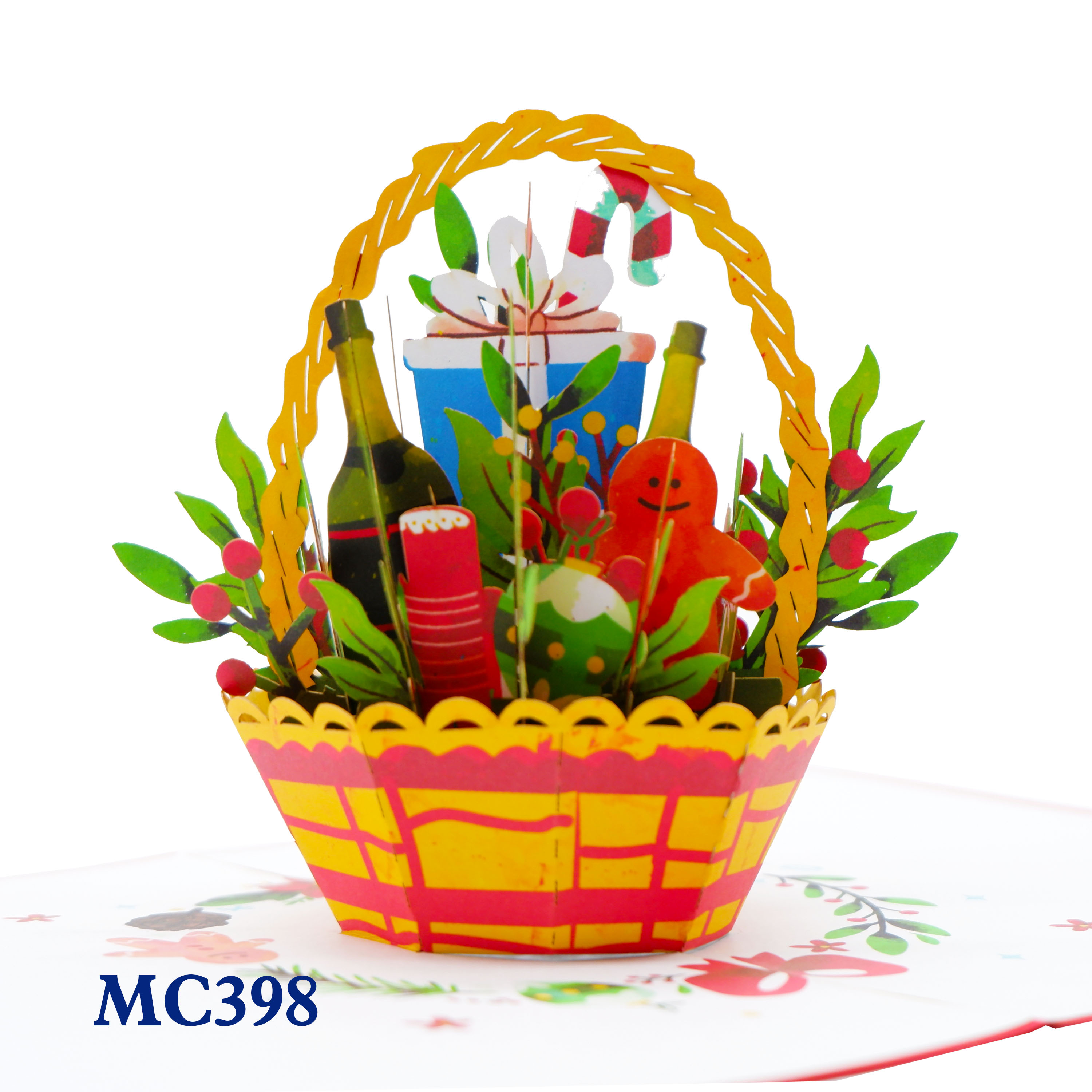 Christmas Gifts Basket Pop Up Card