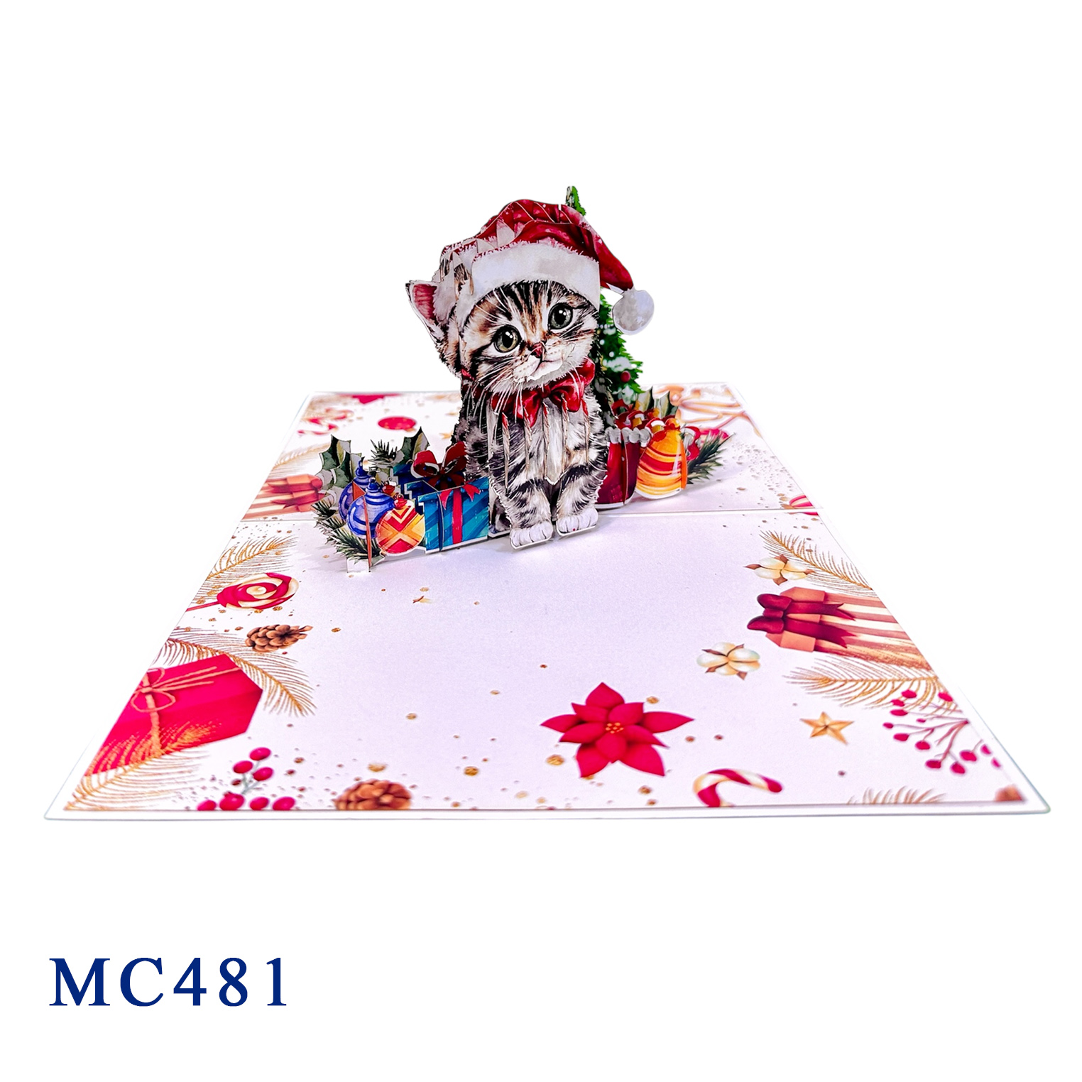 Christmas Kitten 3D Pop-Up Card