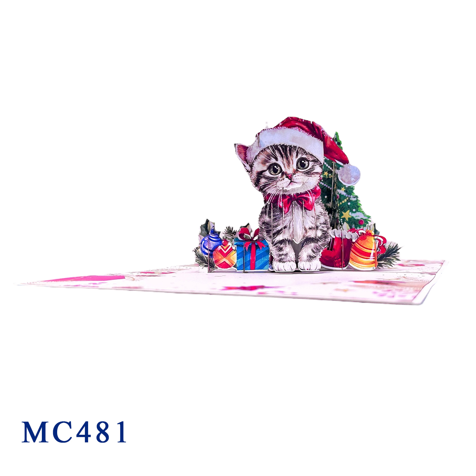 Christmas Kitten 3D Pop-Up Card