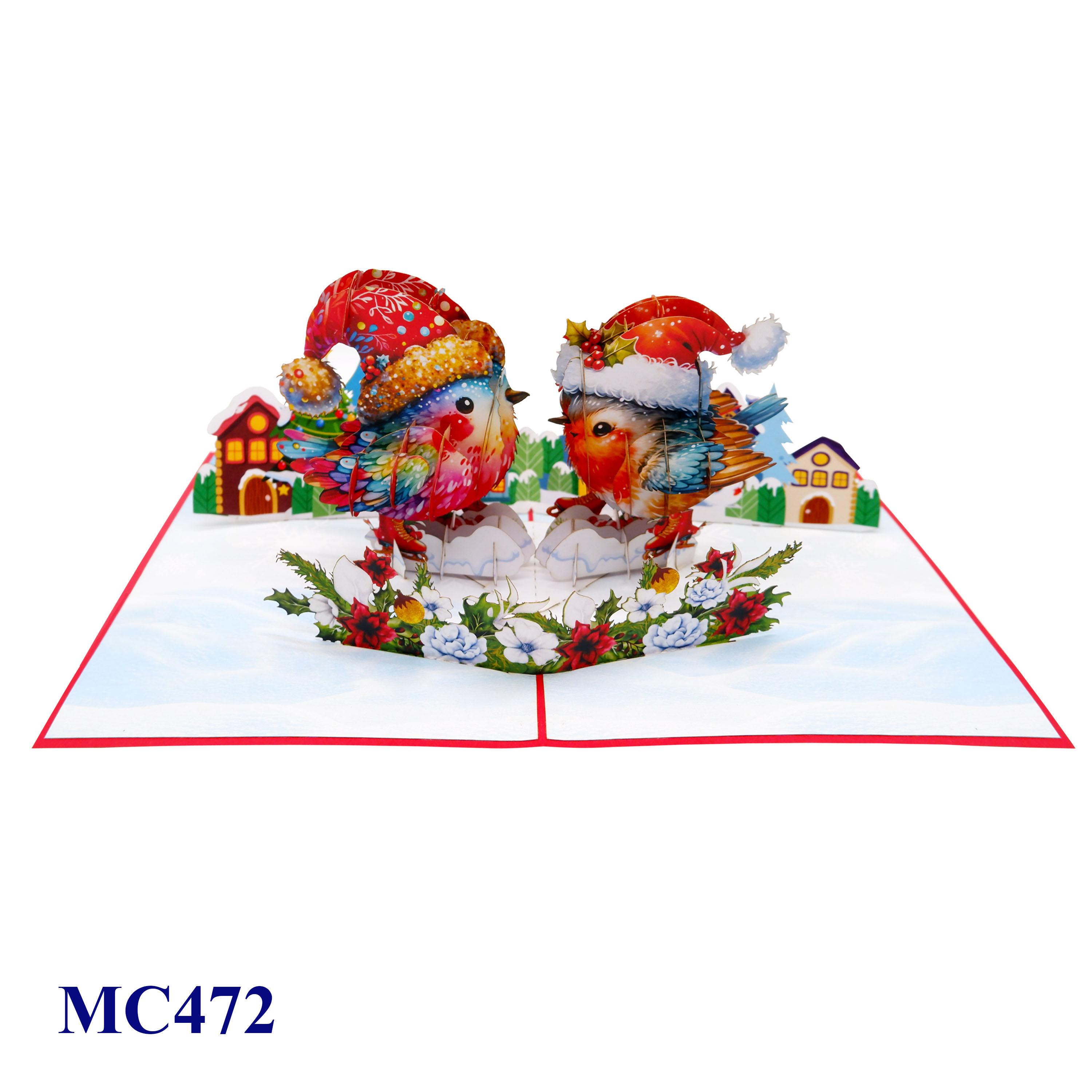 Christmas Lovebirds Pop-Up Card