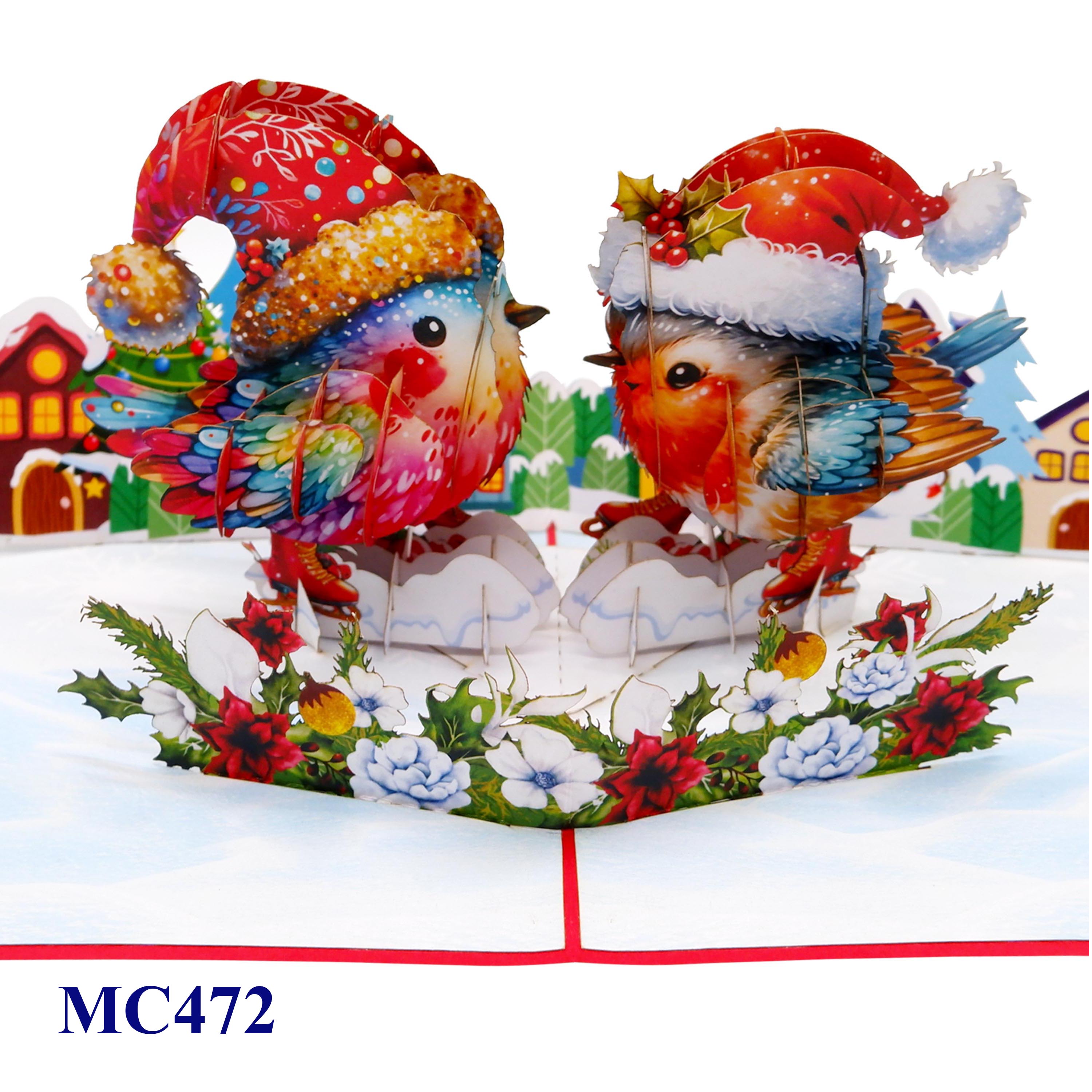 Christmas Lovebirds Pop-Up Card