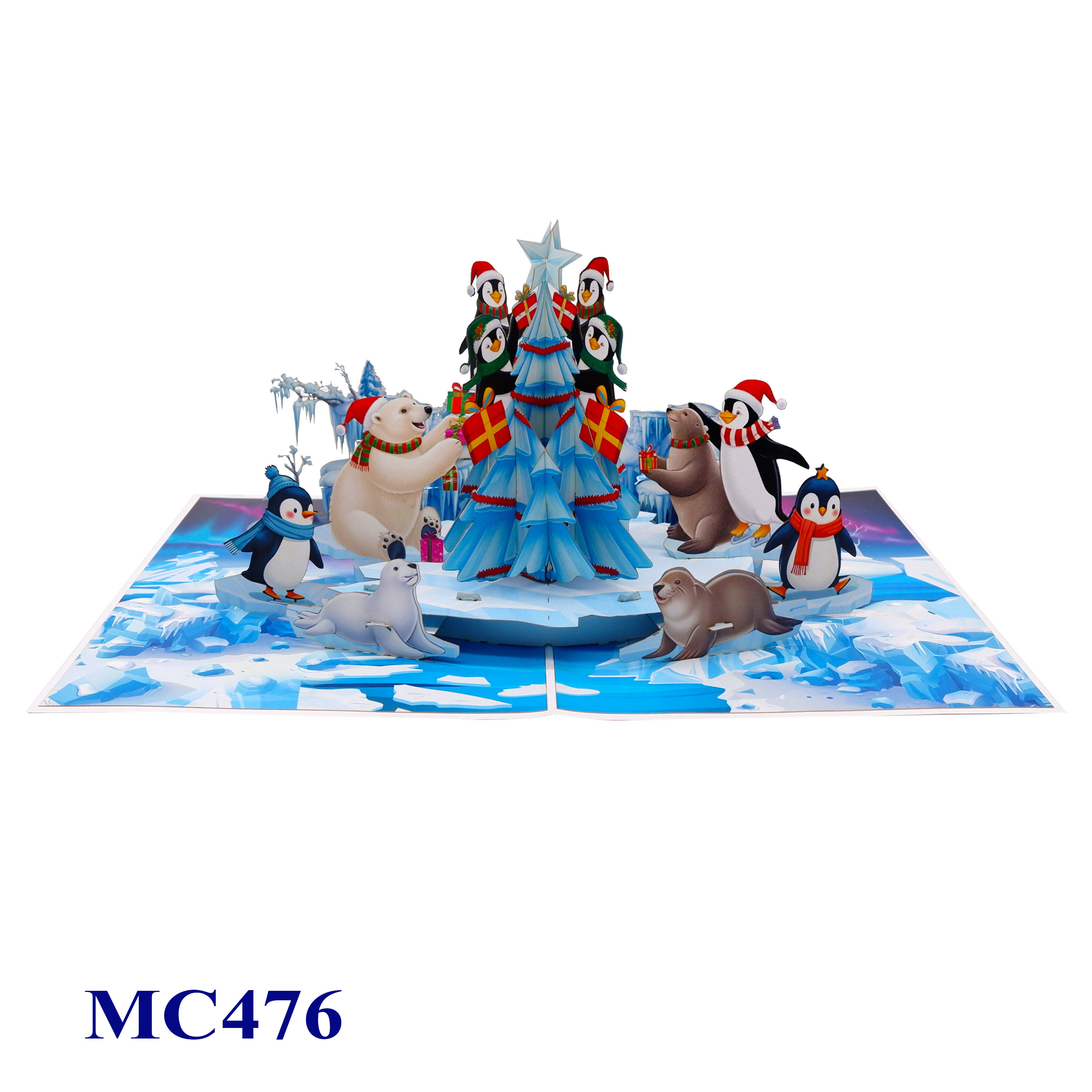 Christmas Pop-Up Card – Arctic Penguins & Polar Bears