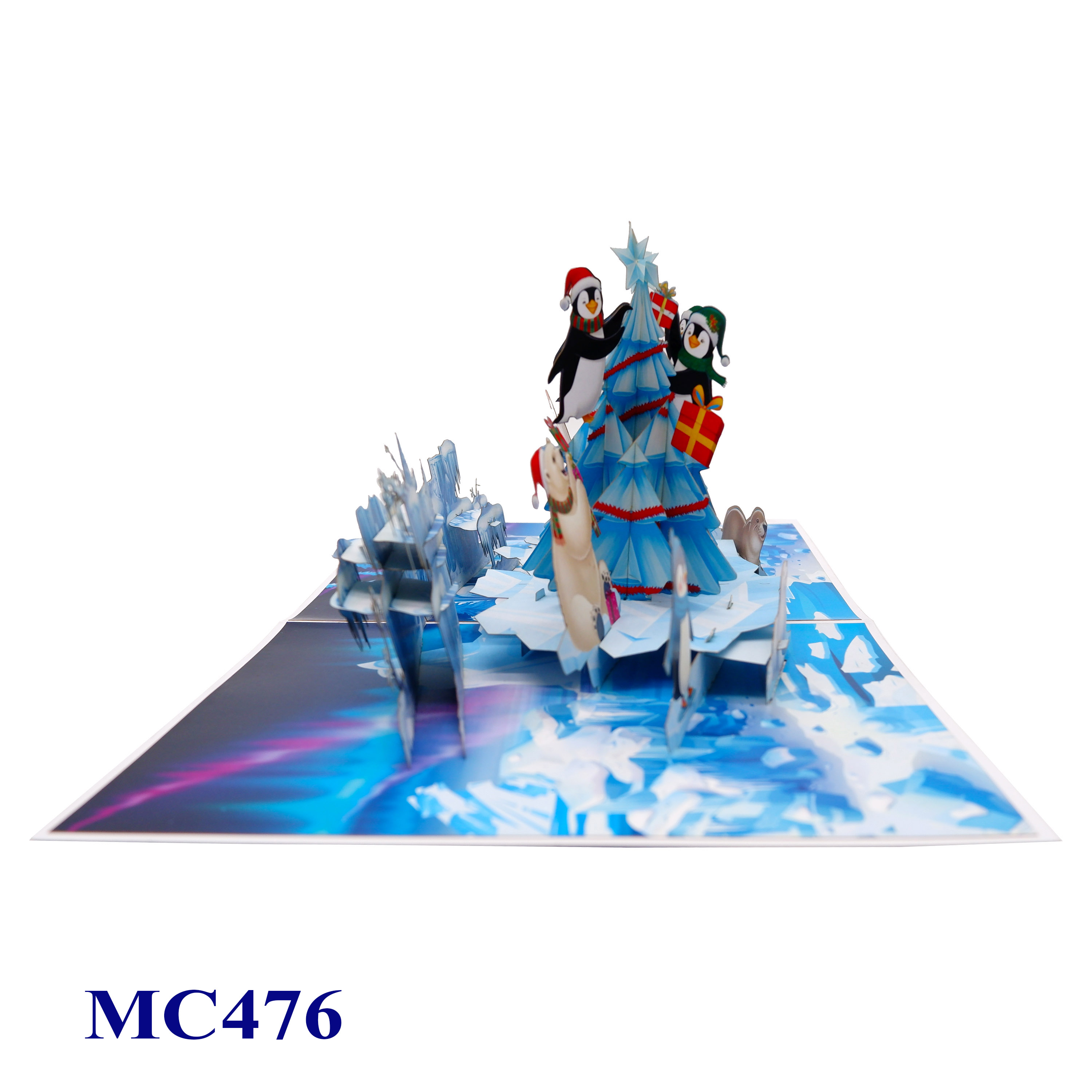 Christmas Pop-Up Card – Arctic Penguins & Polar Bears