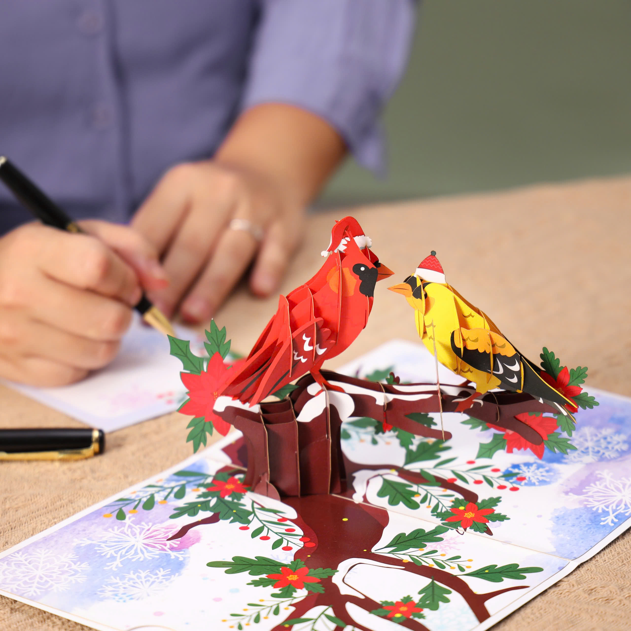 Christmas Songbird Pop-up Card – A Festive Greeting Full of Joy