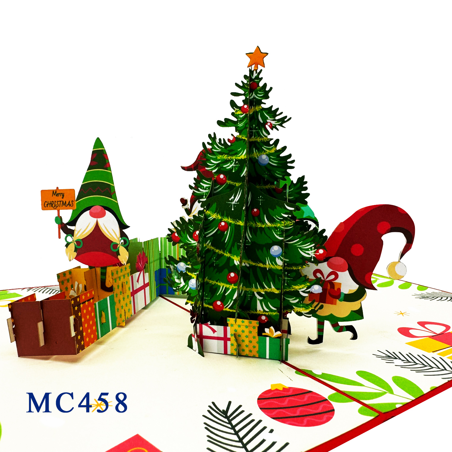 Christmas Tree Gnomes Pop Up Card