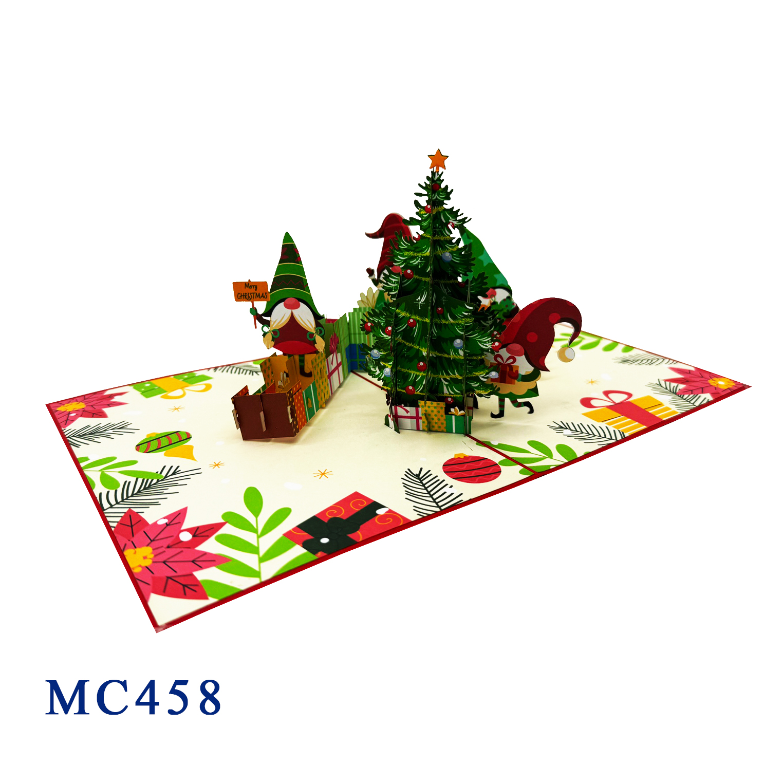 Christmas Tree Gnomes Pop Up Card